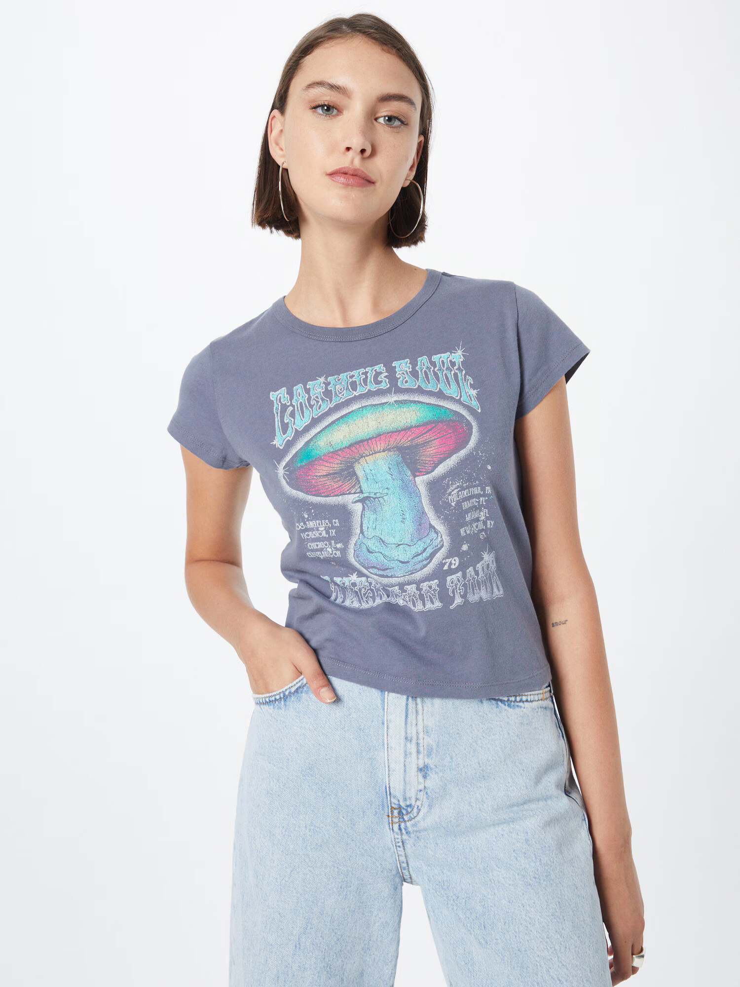 HOLLISTER Tricou albastru / verde mentă / roz - Pled.ro