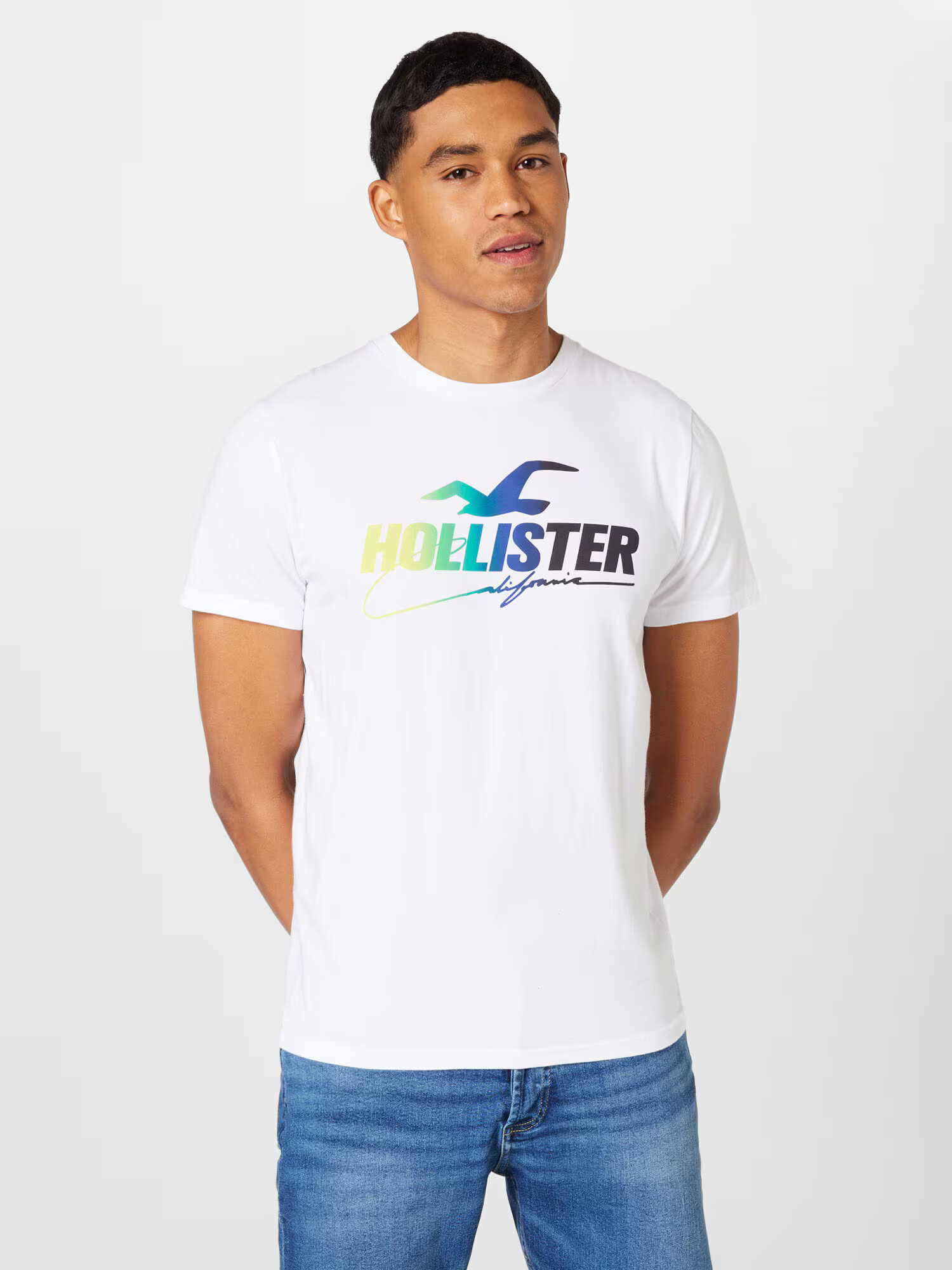 HOLLISTER Tricou albastru violet / fucsia / negru / alb - Pled.ro