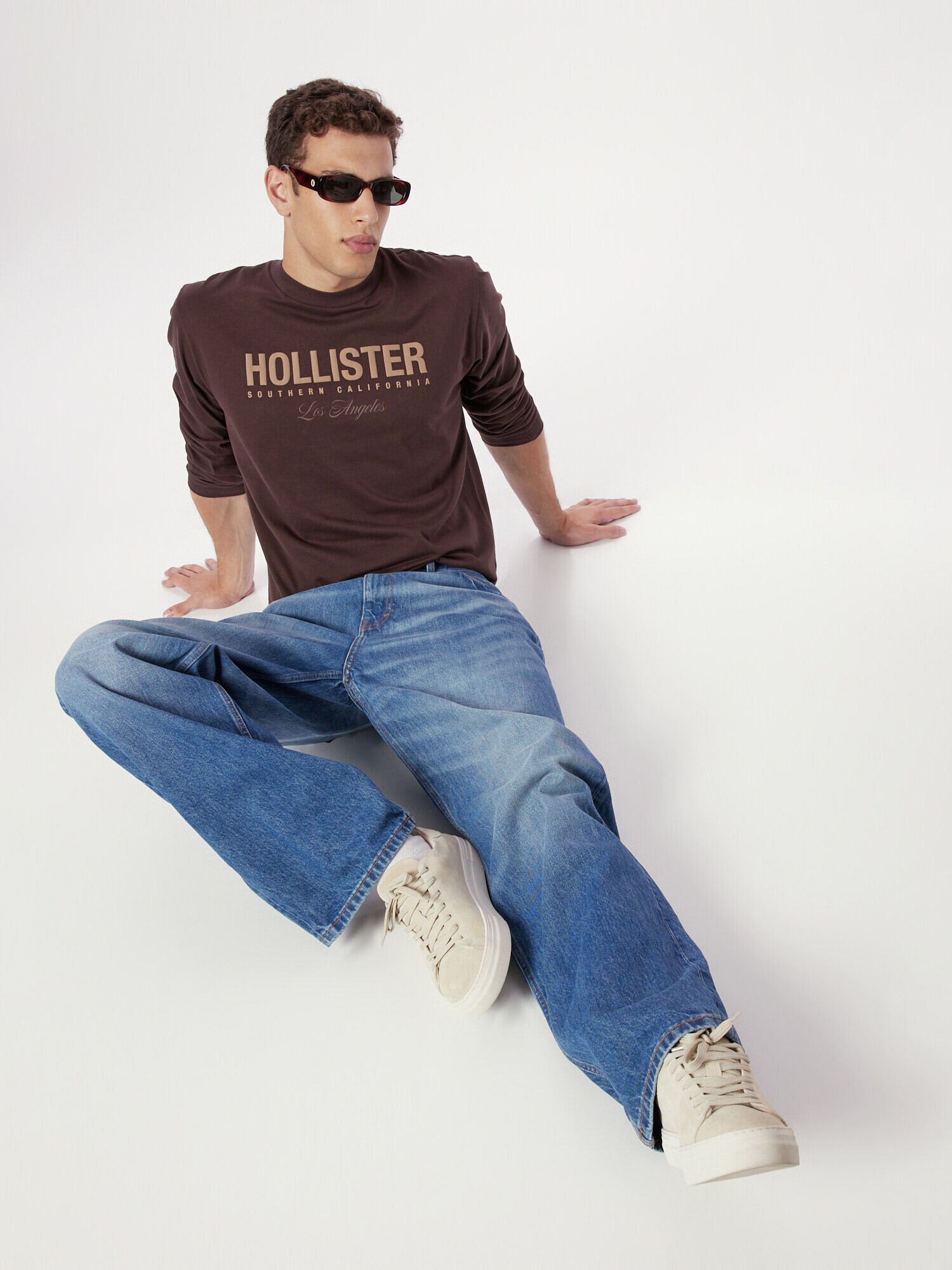 HOLLISTER Tricou 'APAC' maro / maro deschis - Pled.ro