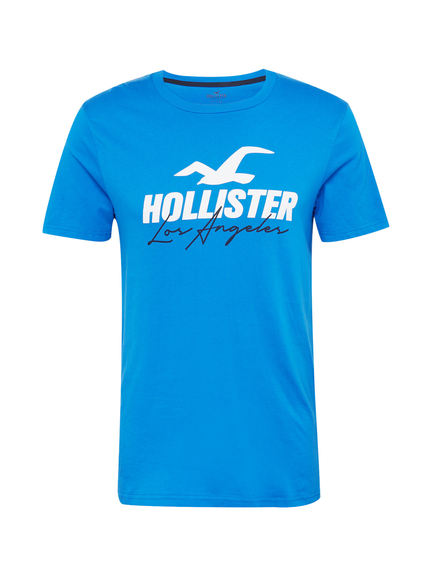 HOLLISTER Tricou azuriu / alb - Pled.ro