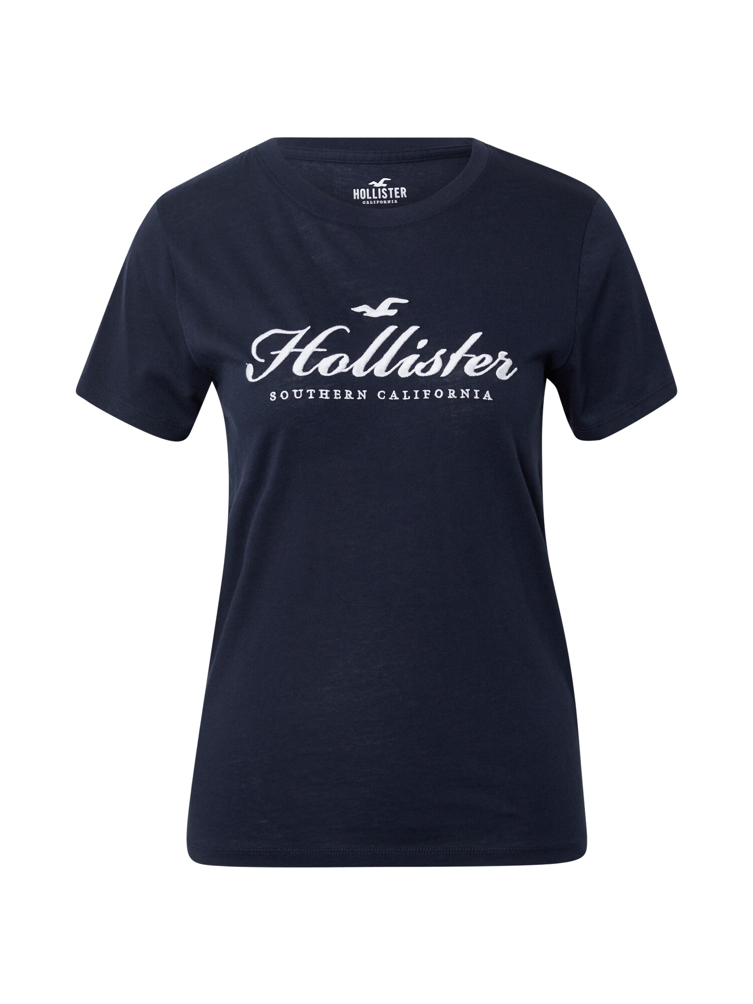 HOLLISTER Tricou bleumarin / alb - Pled.ro