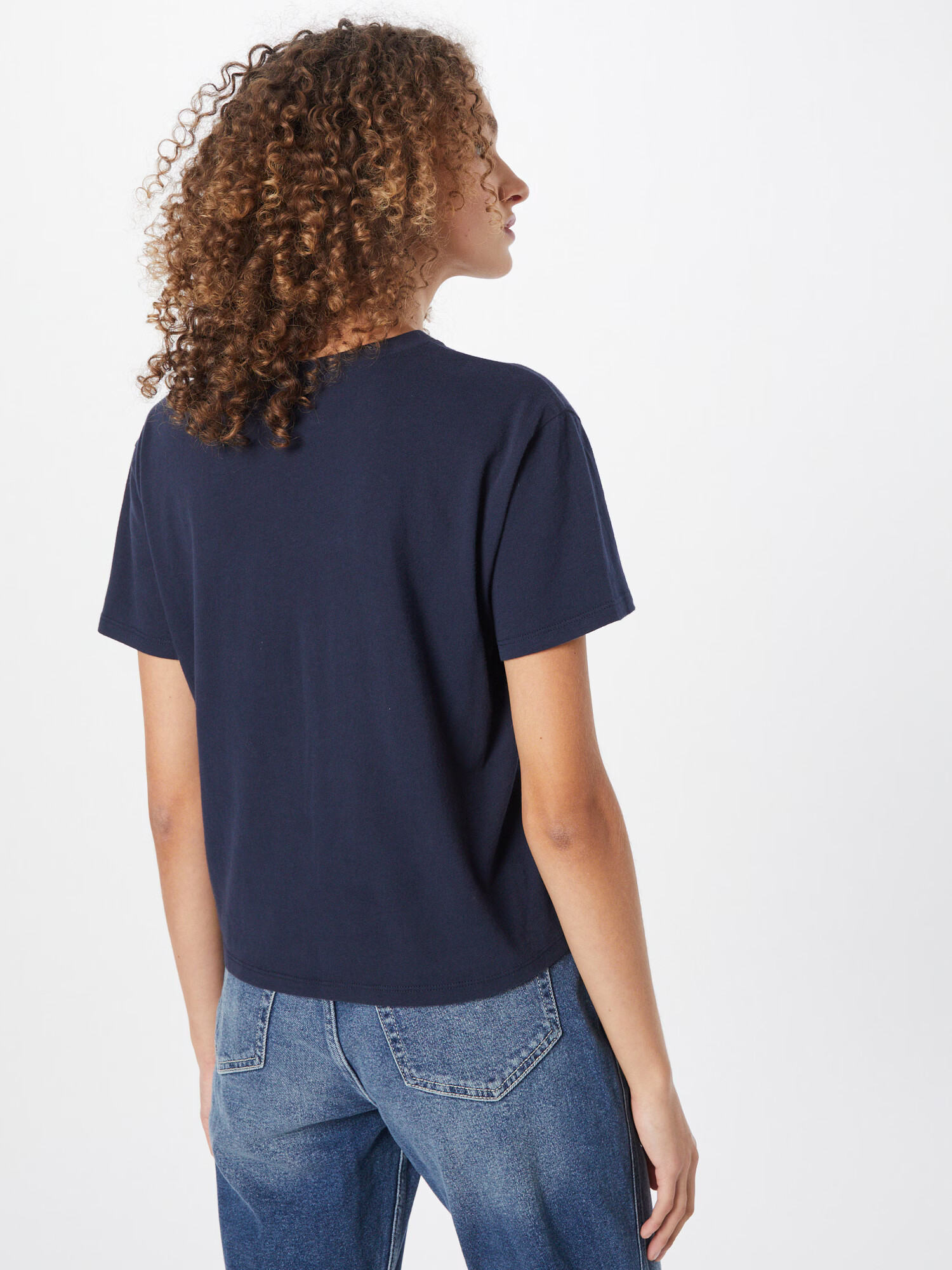 HOLLISTER Tricou bleumarin / alb - Pled.ro