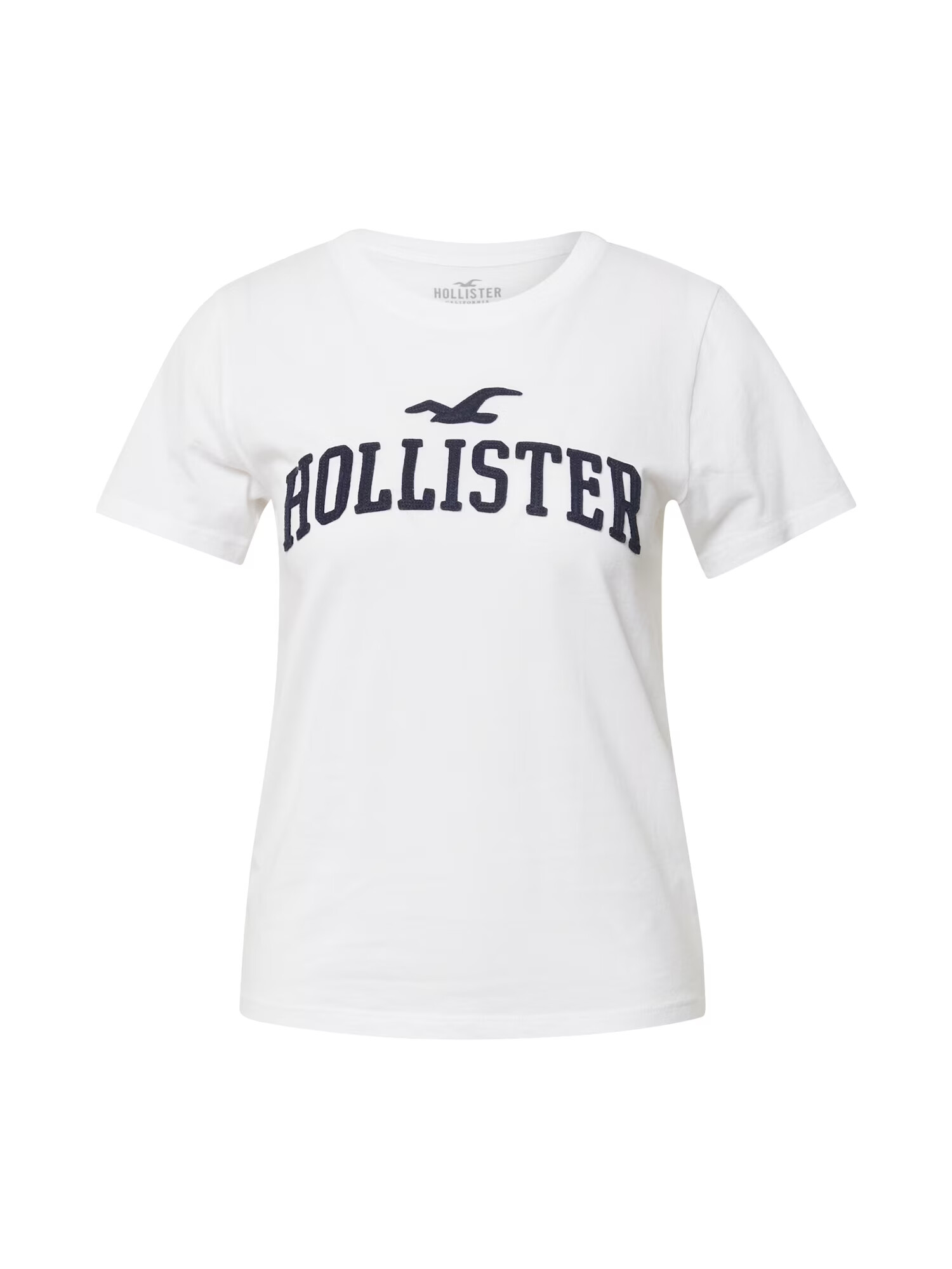 HOLLISTER Tricou bleumarin / alb - Pled.ro