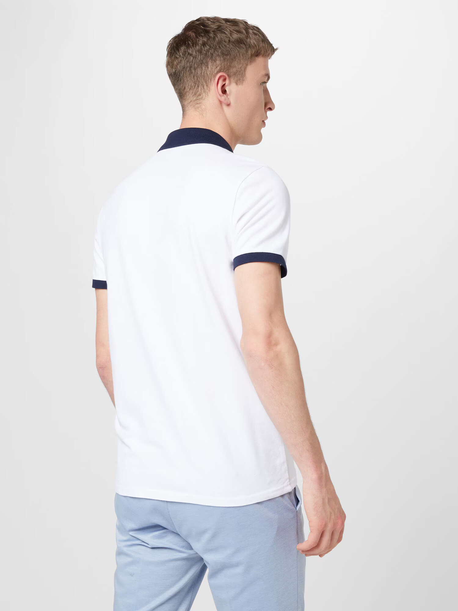 HOLLISTER Tricou bleumarin / alb - Pled.ro