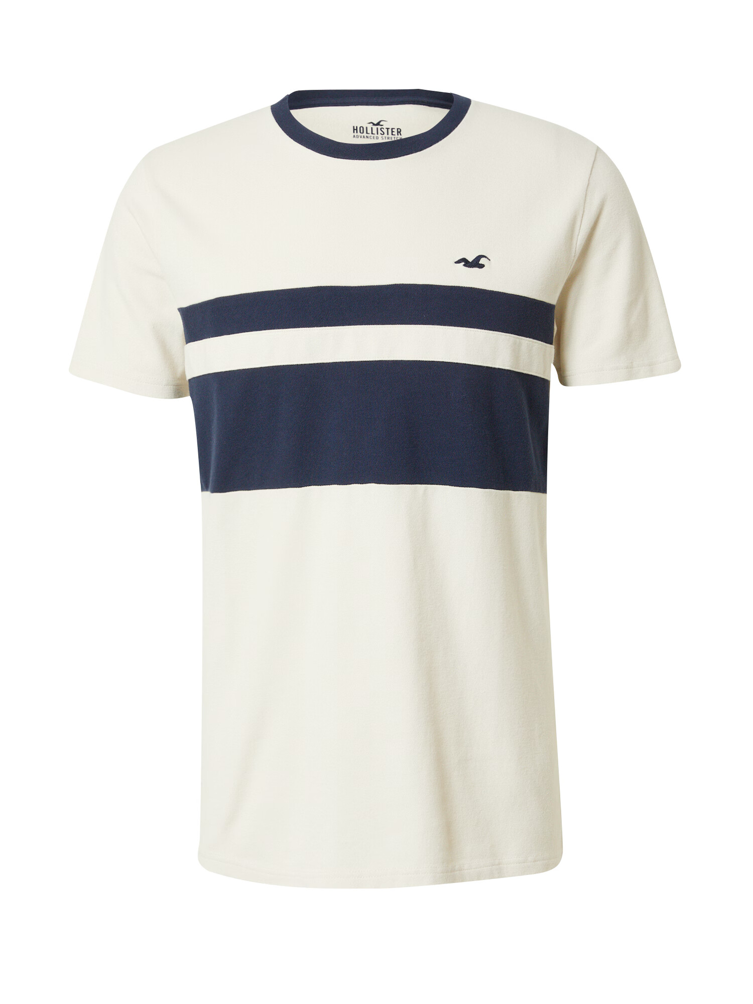 HOLLISTER Tricou bleumarin / alb - Pled.ro