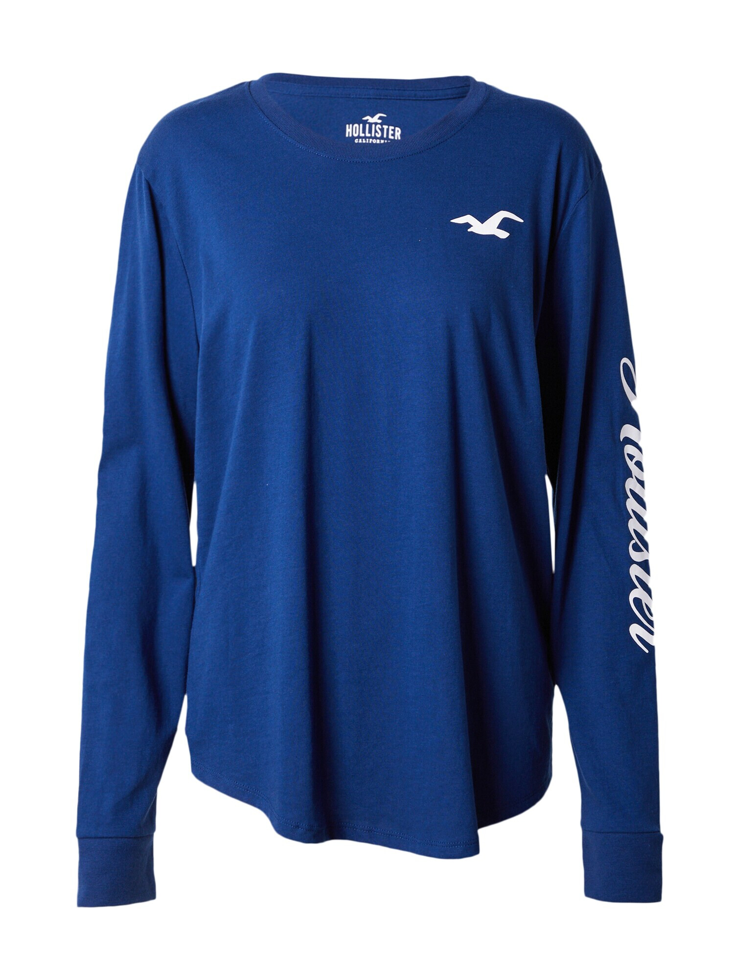 HOLLISTER Tricou bleumarin / alb - Pled.ro