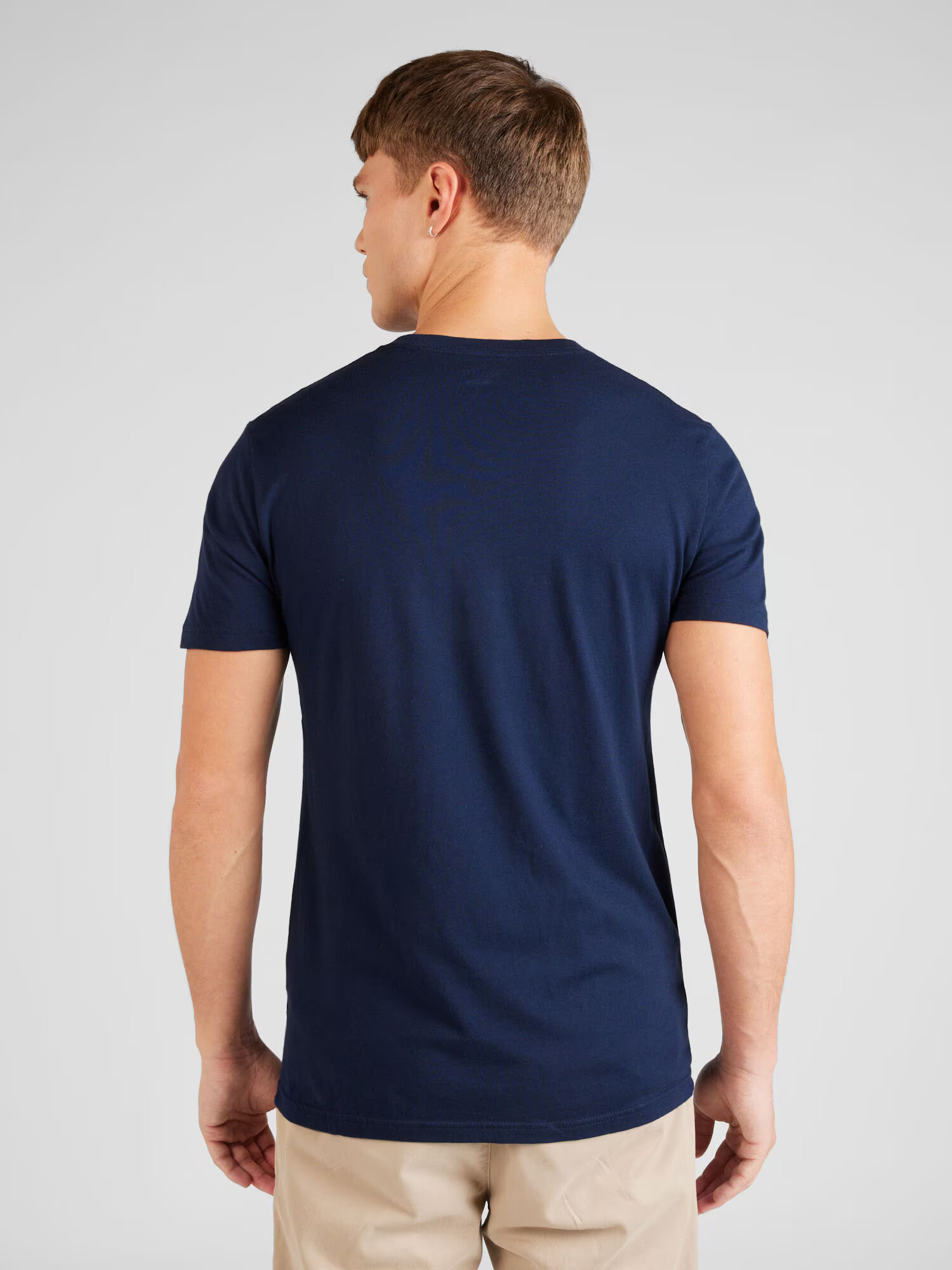 HOLLISTER Tricou bleumarin / alb - Pled.ro