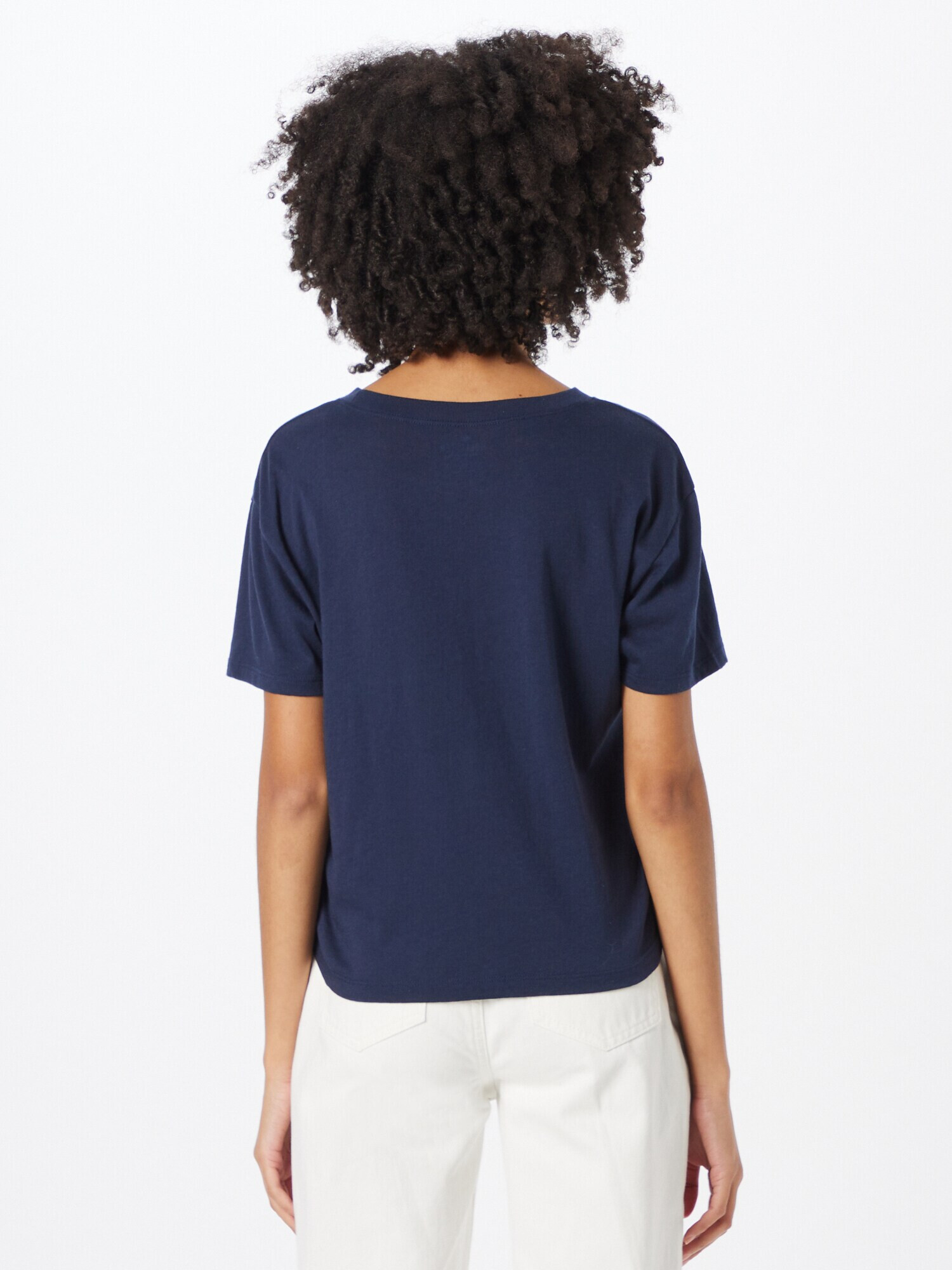 HOLLISTER Tricou bleumarin / alb - Pled.ro