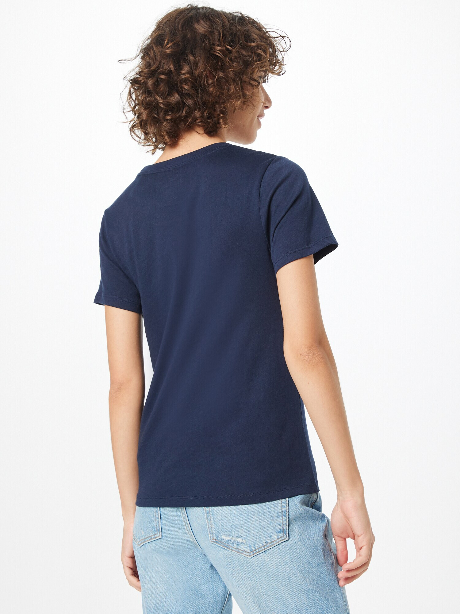 HOLLISTER Tricou bleumarin / alb - Pled.ro