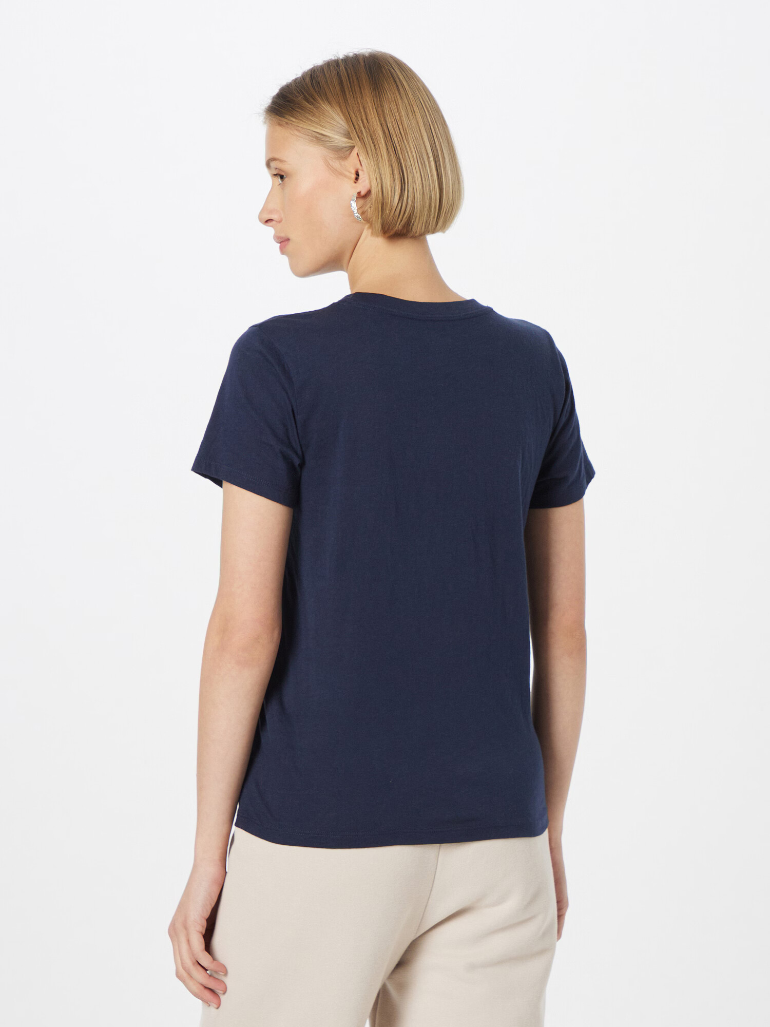 HOLLISTER Tricou bleumarin / alb - Pled.ro