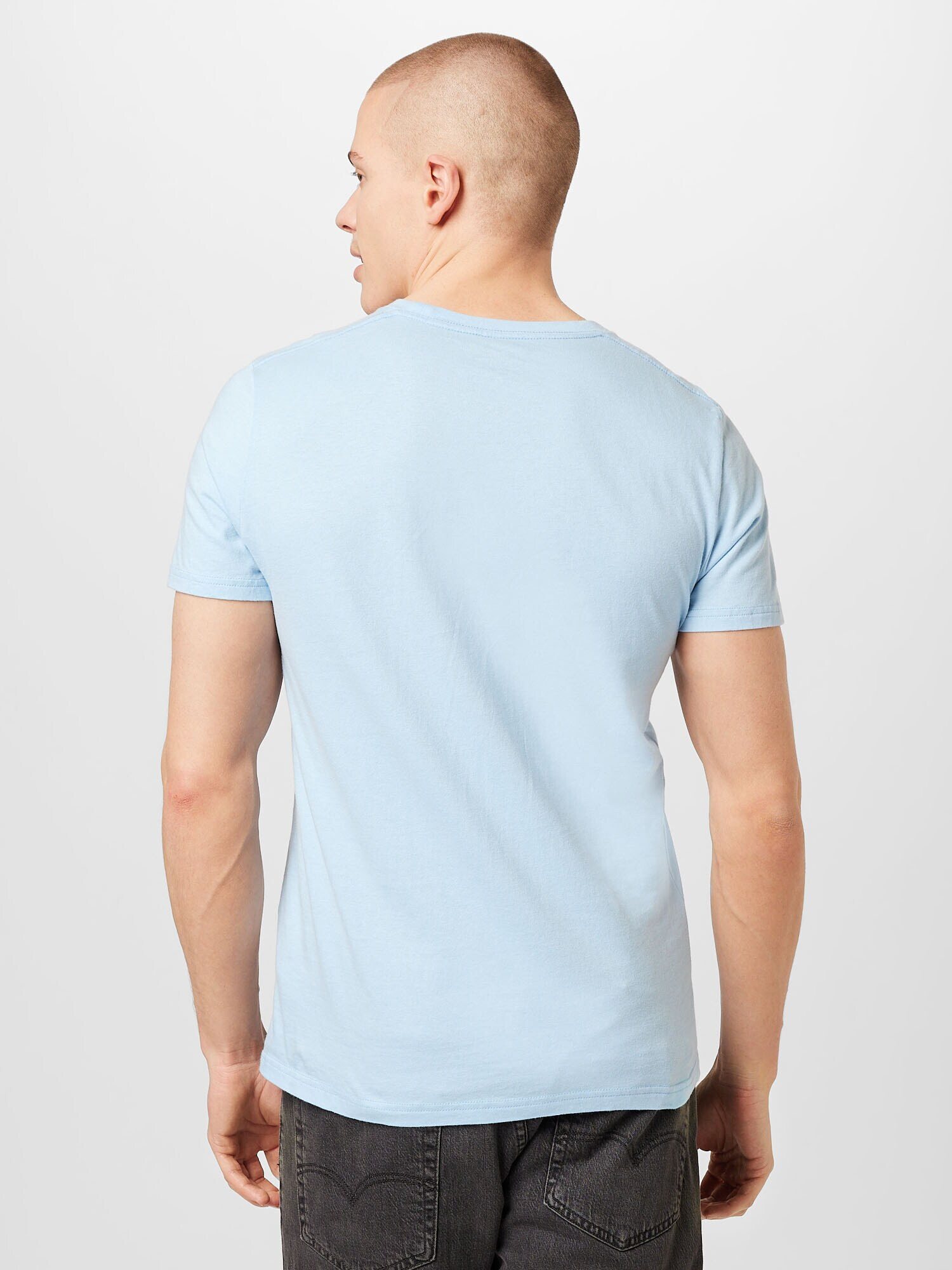 HOLLISTER Tricou bleumarin / albastru deschis - Pled.ro