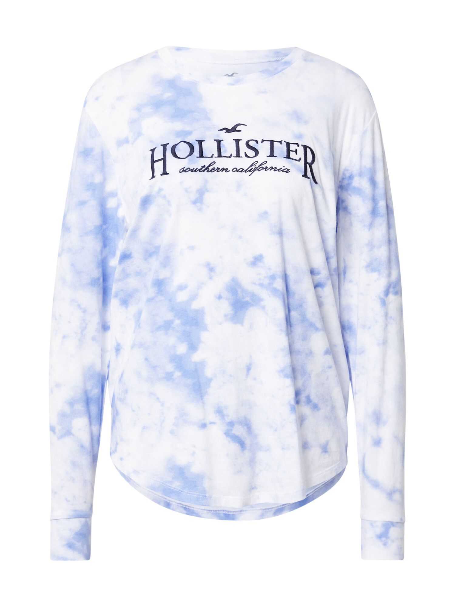 HOLLISTER Tricou bleumarin / albastru deschis / alb - Pled.ro