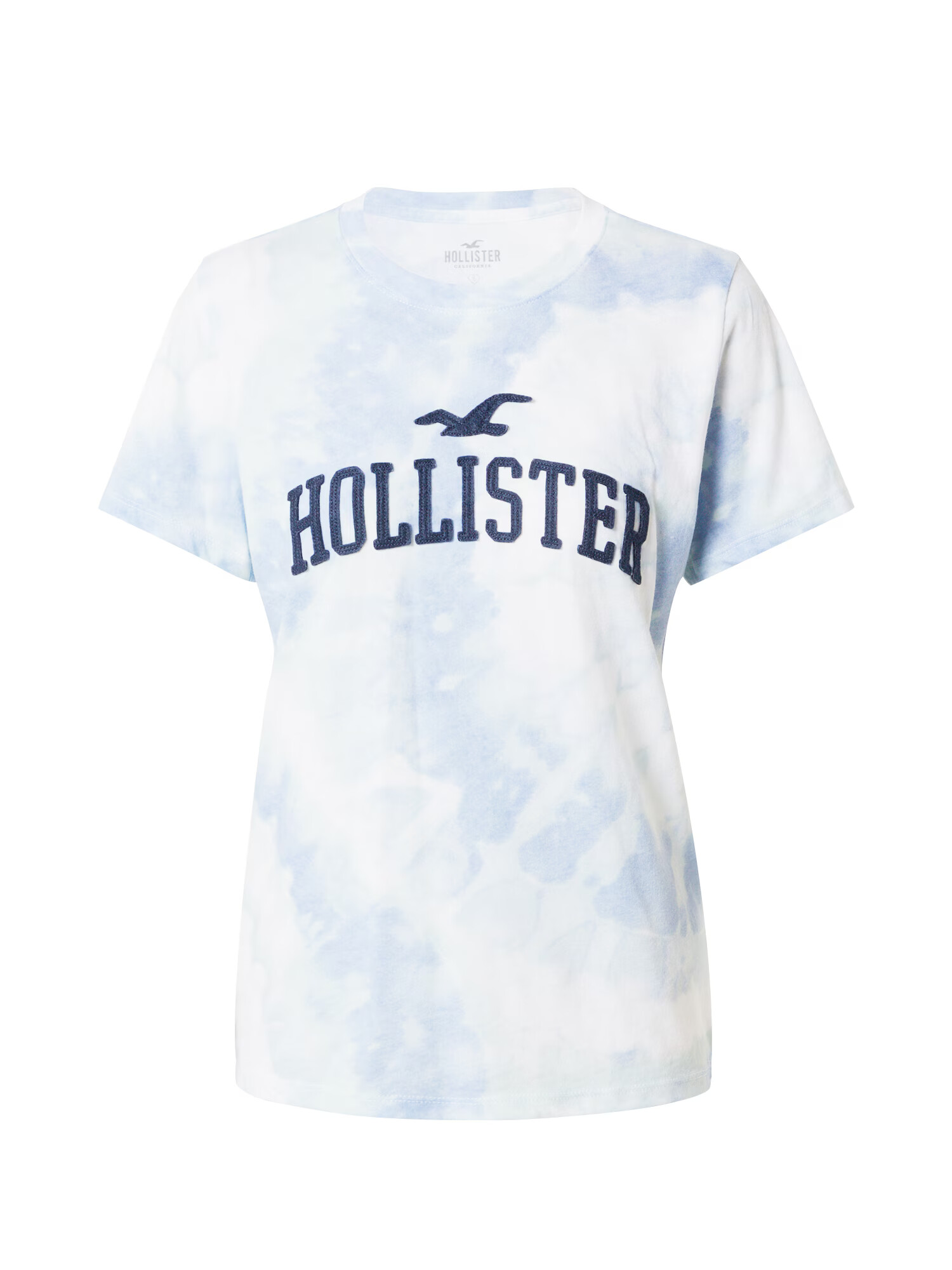 HOLLISTER Tricou bleumarin / albastru deschis / alb - Pled.ro