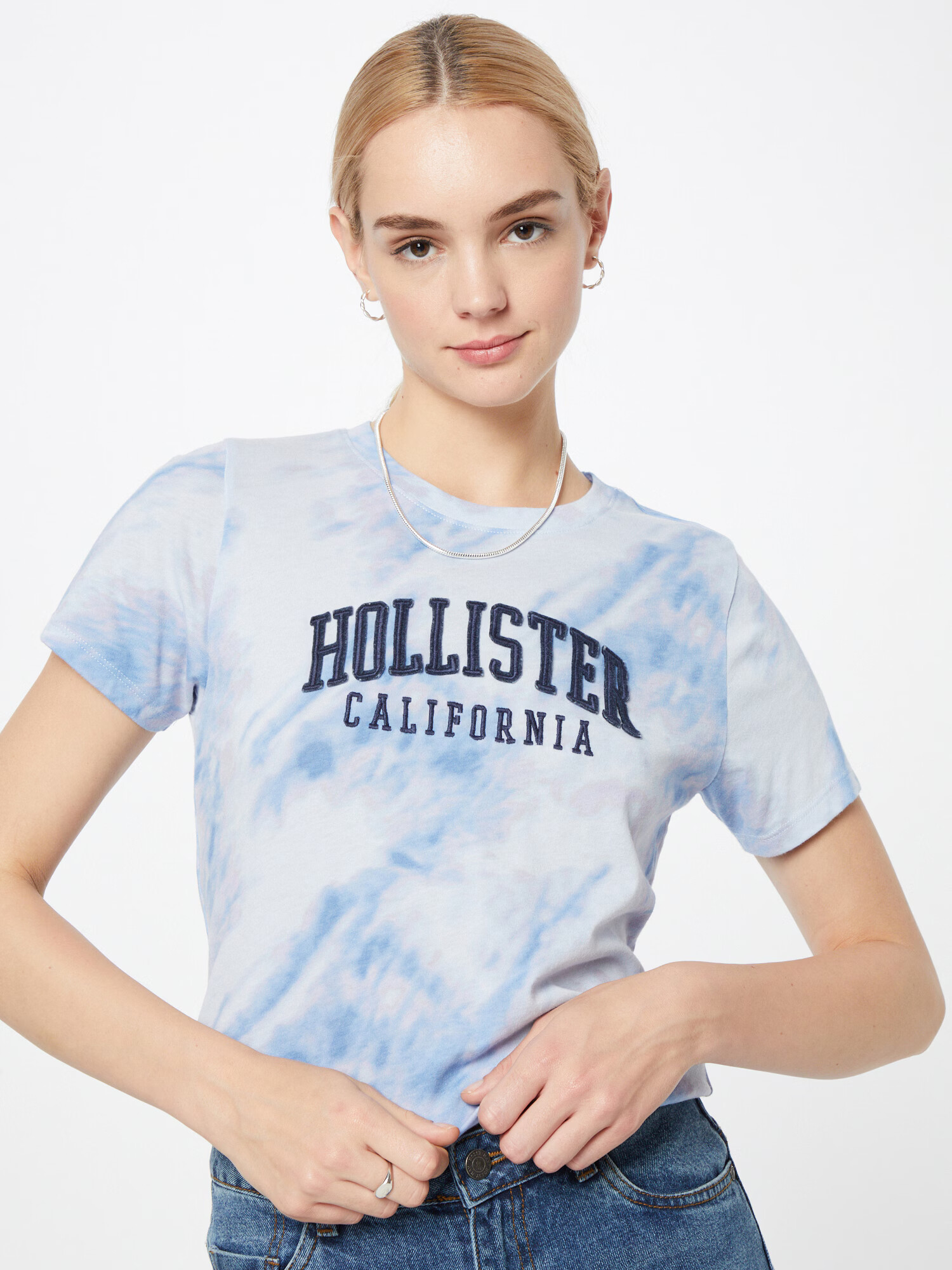 HOLLISTER Tricou bleumarin / albastru deschis / mov liliachiu / alb - Pled.ro