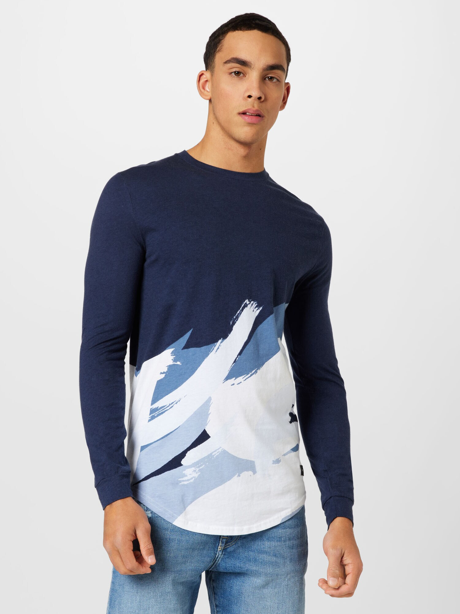 HOLLISTER Tricou bleumarin / albastru fumuriu / alb - Pled.ro