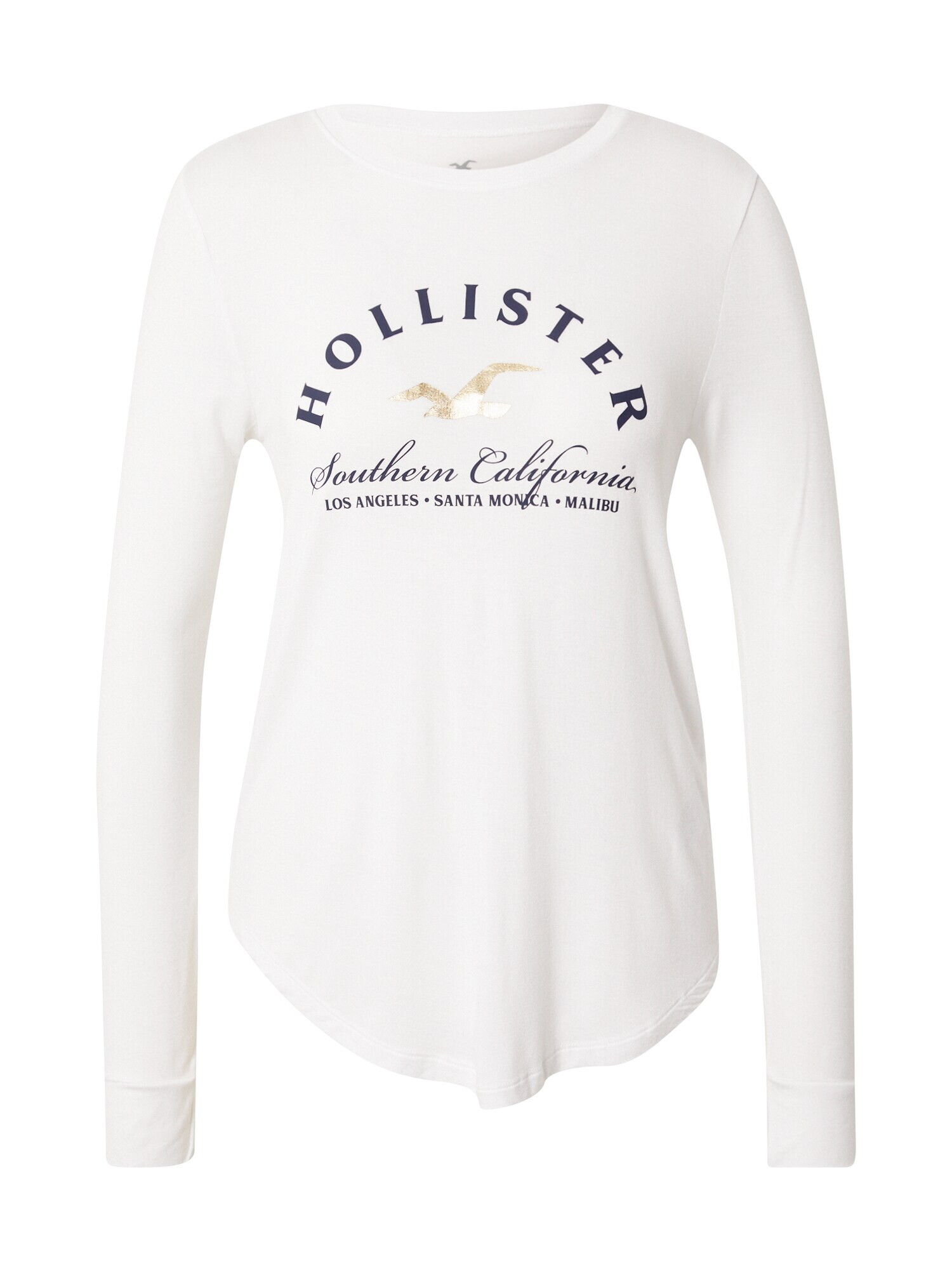 HOLLISTER Tricou bleumarin / auriu / alb - Pled.ro