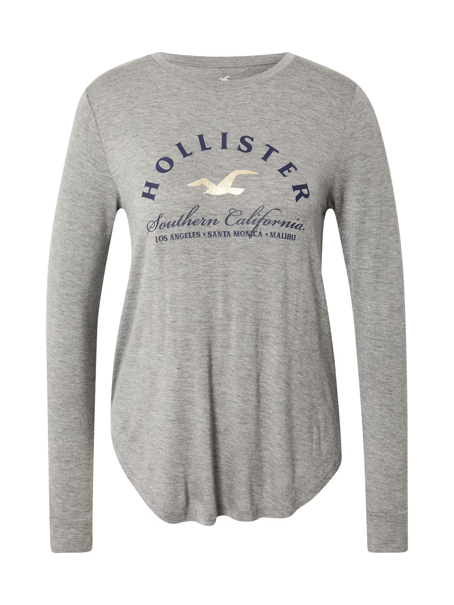 HOLLISTER Tricou bleumarin / auriu / gri - Pled.ro