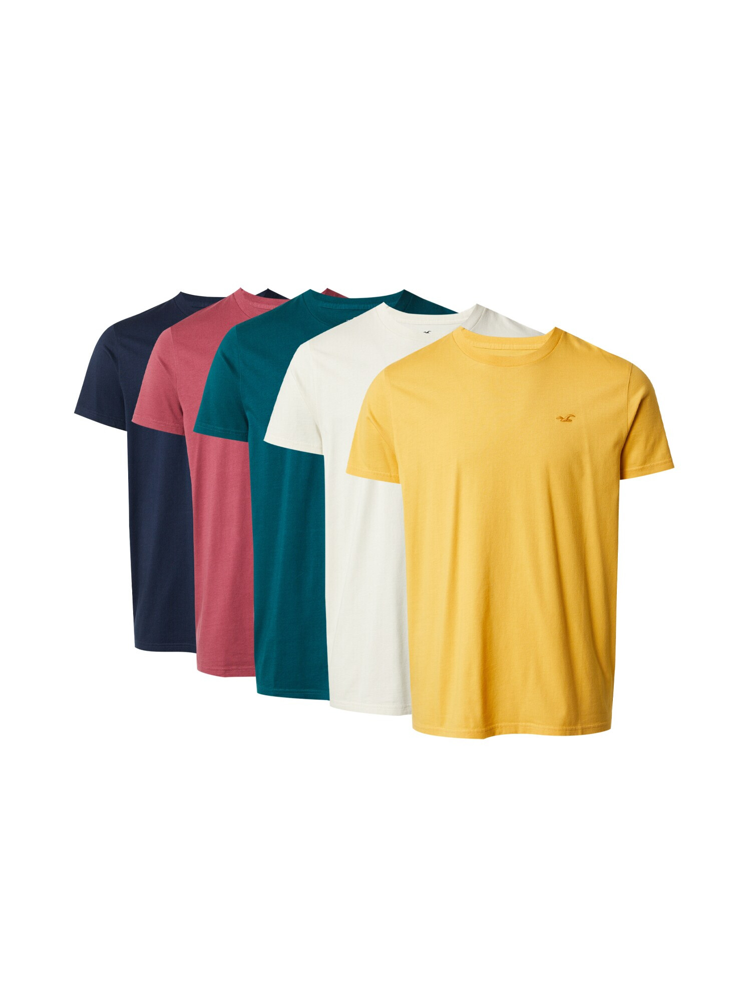 HOLLISTER Tricou bleumarin / galben / verde smarald / alb - Pled.ro