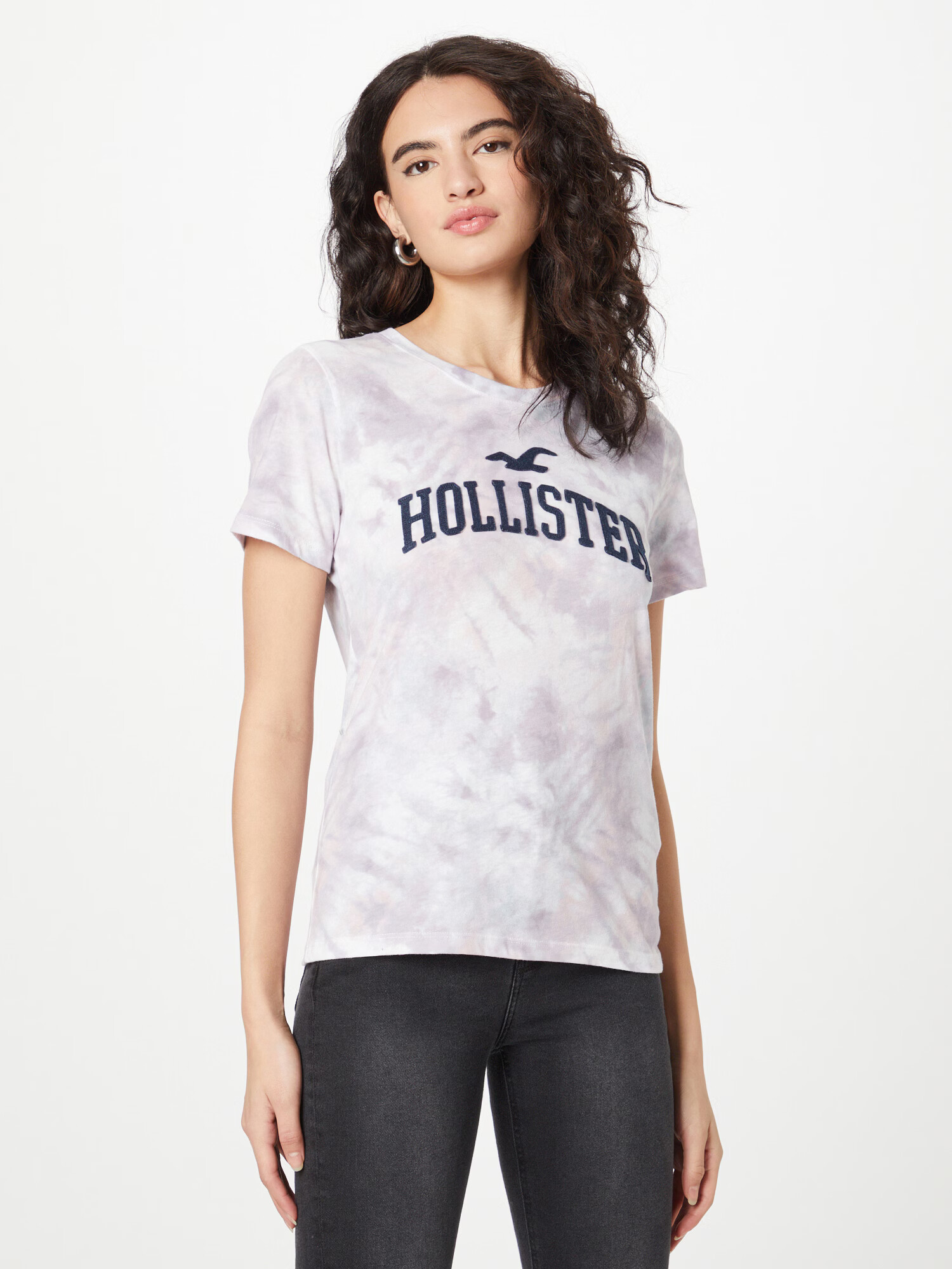 HOLLISTER Tricou bleumarin / mov zmeură / alb - Pled.ro