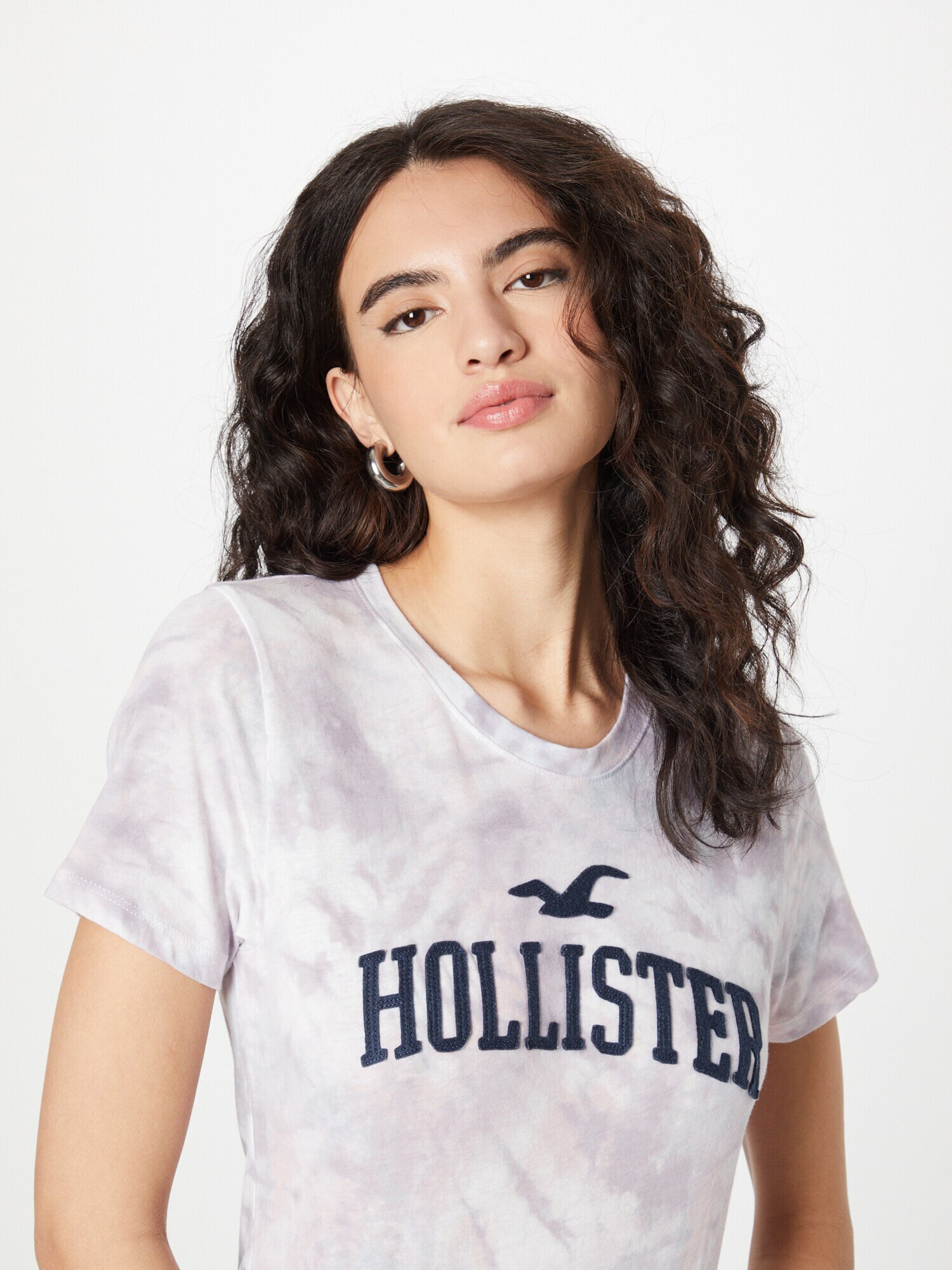 HOLLISTER Tricou bleumarin / mov zmeură / alb - Pled.ro