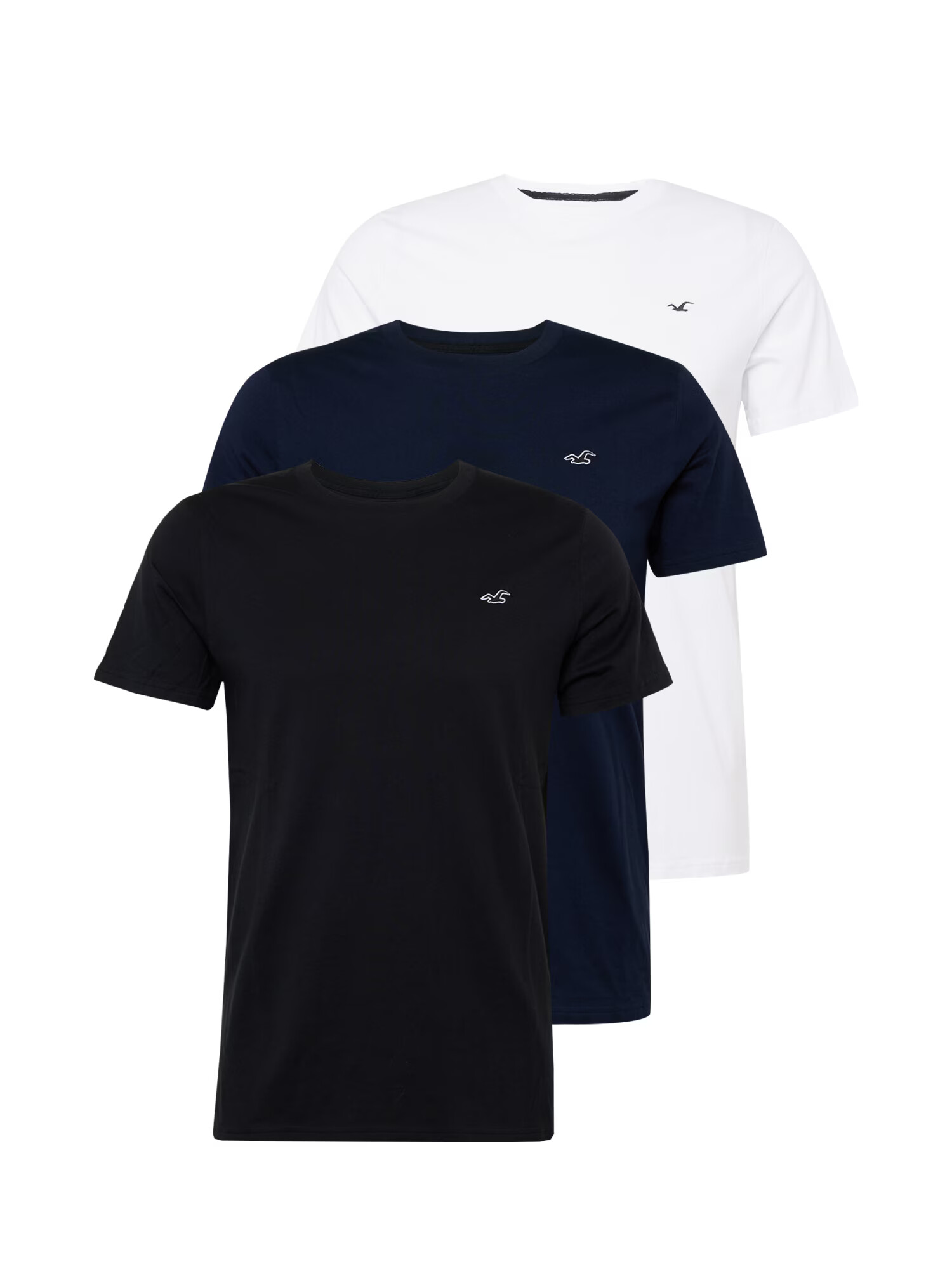 HOLLISTER Tricou bleumarin / negru / alb - Pled.ro