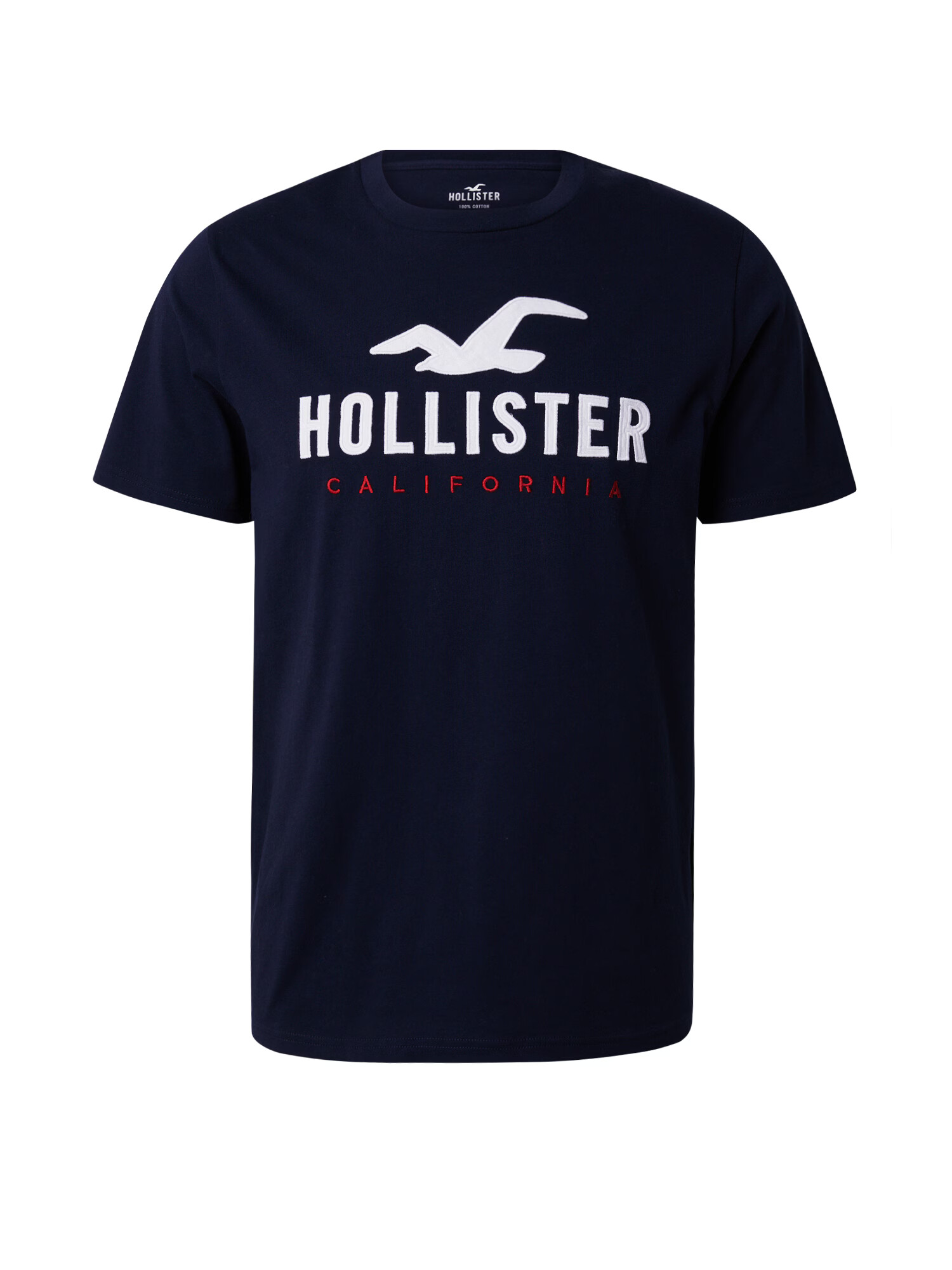 HOLLISTER Tricou bleumarin / roșu / alb - Pled.ro