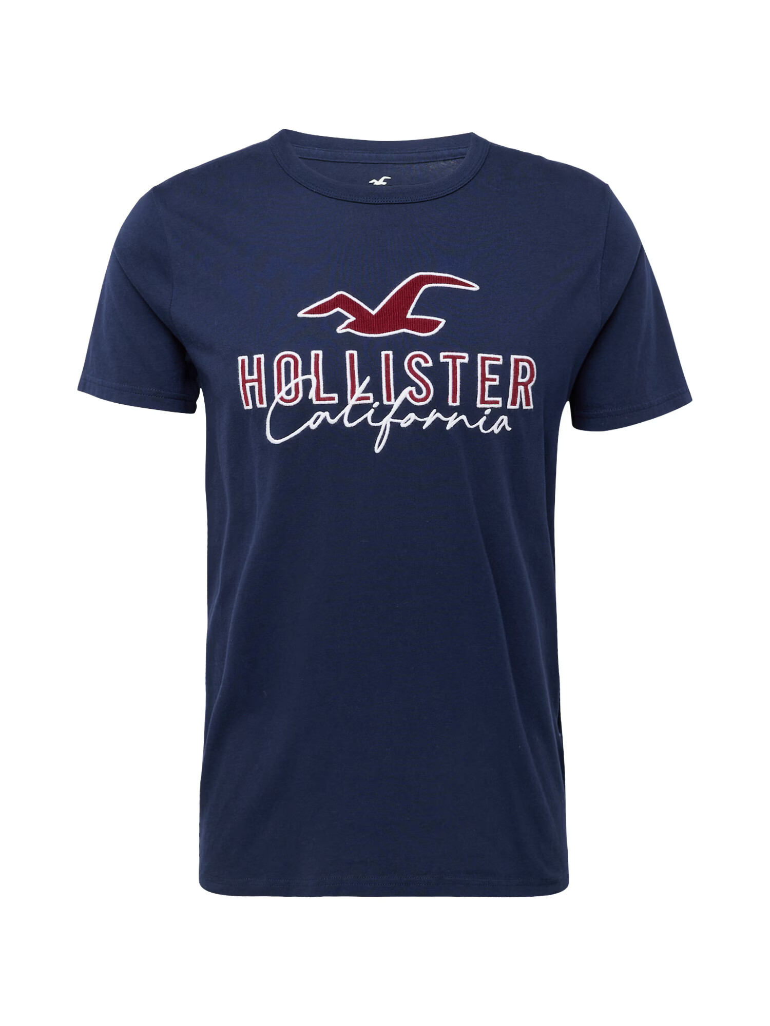 HOLLISTER Tricou bleumarin / roşu închis / alb - Pled.ro