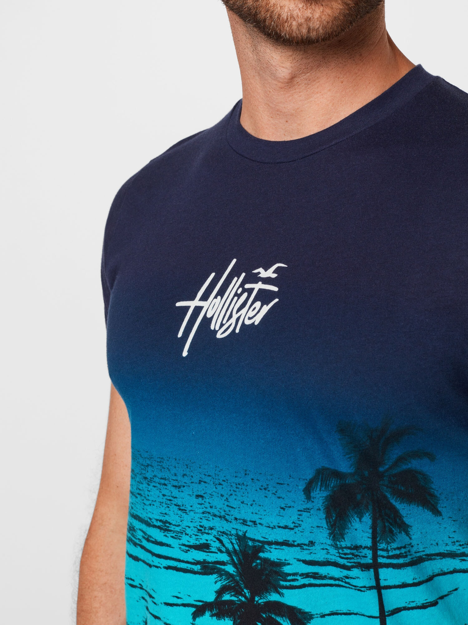 HOLLISTER Tricou bleumarin / turcoaz / albastru cobalt / alb - Pled.ro