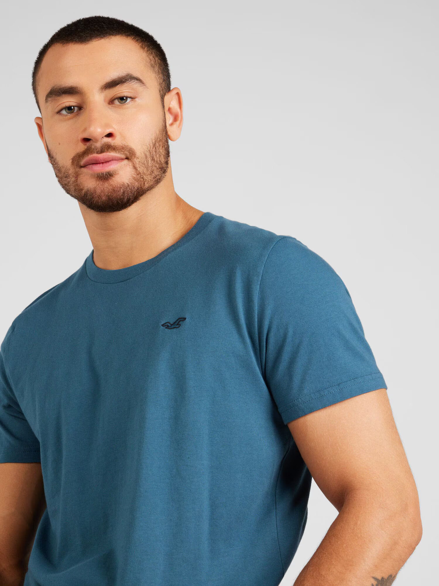 HOLLISTER Tricou bleumarin / verde petrol - Pled.ro