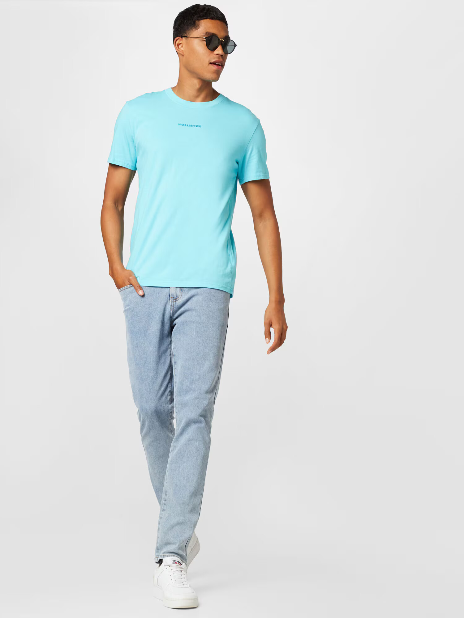 HOLLISTER Tricou 'BLUEDE' turcoaz - Pled.ro