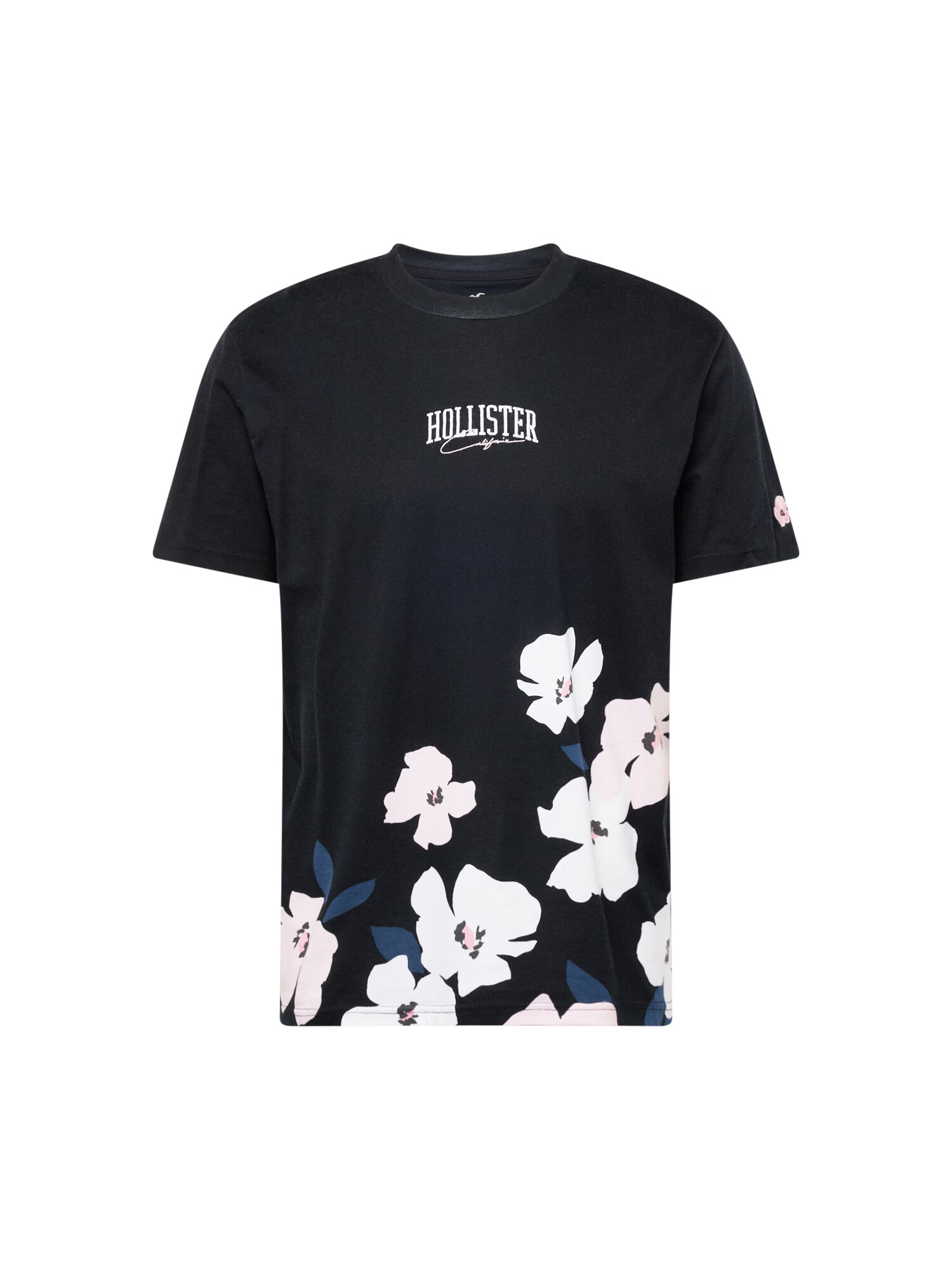 HOLLISTER Tricou 'CHERRY BLOSSOM' portocaliu pastel / roz pastel / negru / alb - Pled.ro