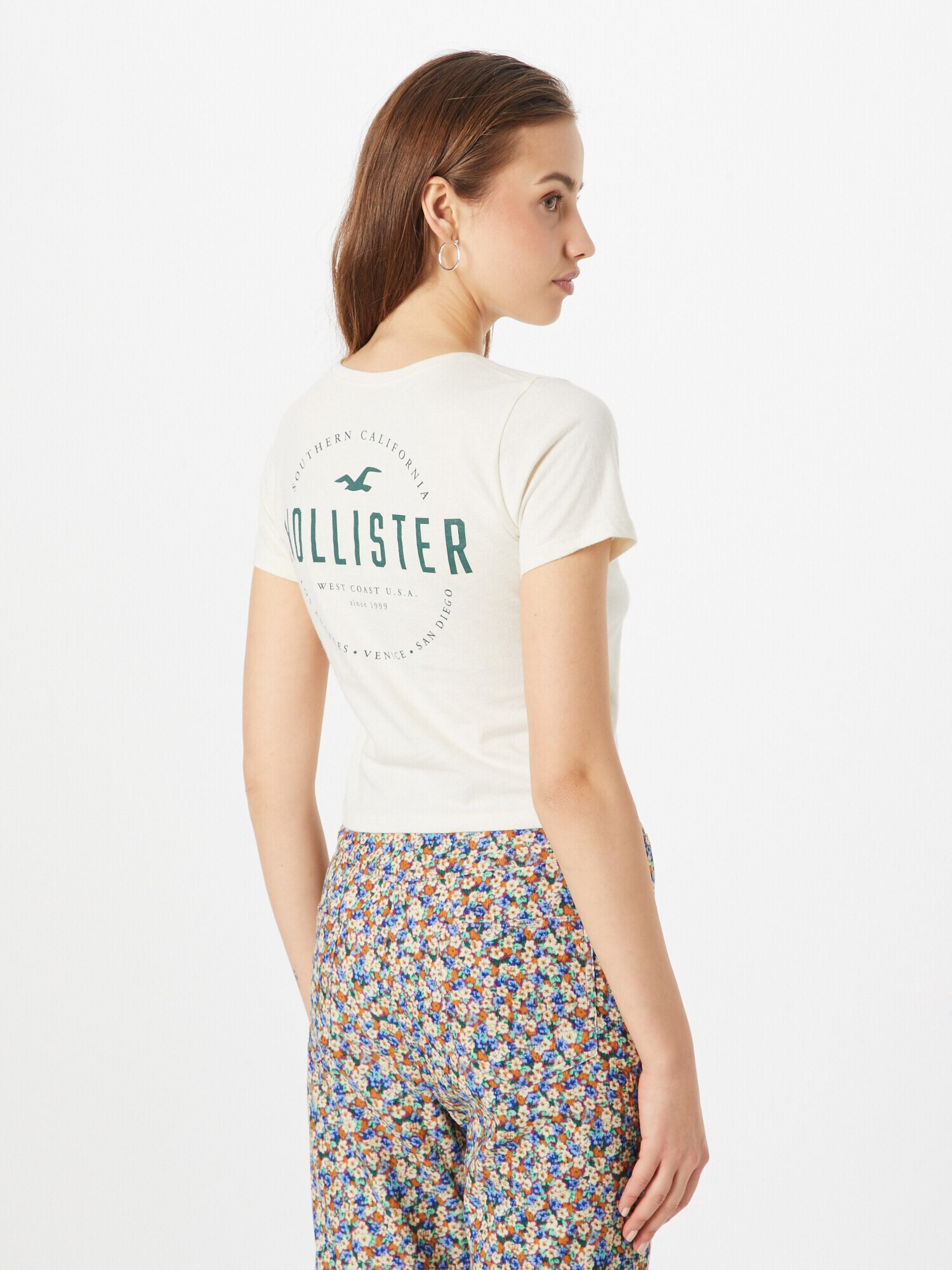 HOLLISTER Tricou crem / verde închis - Pled.ro