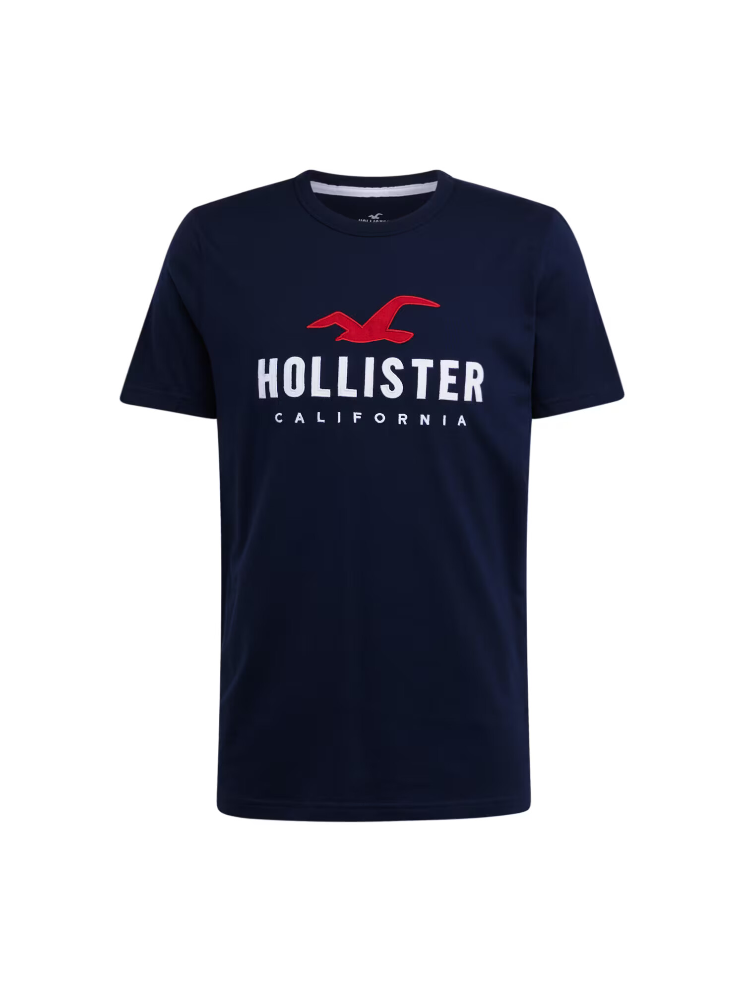 HOLLISTER Tricou 'EMEA' bleumarin / roșu / alb - Pled.ro