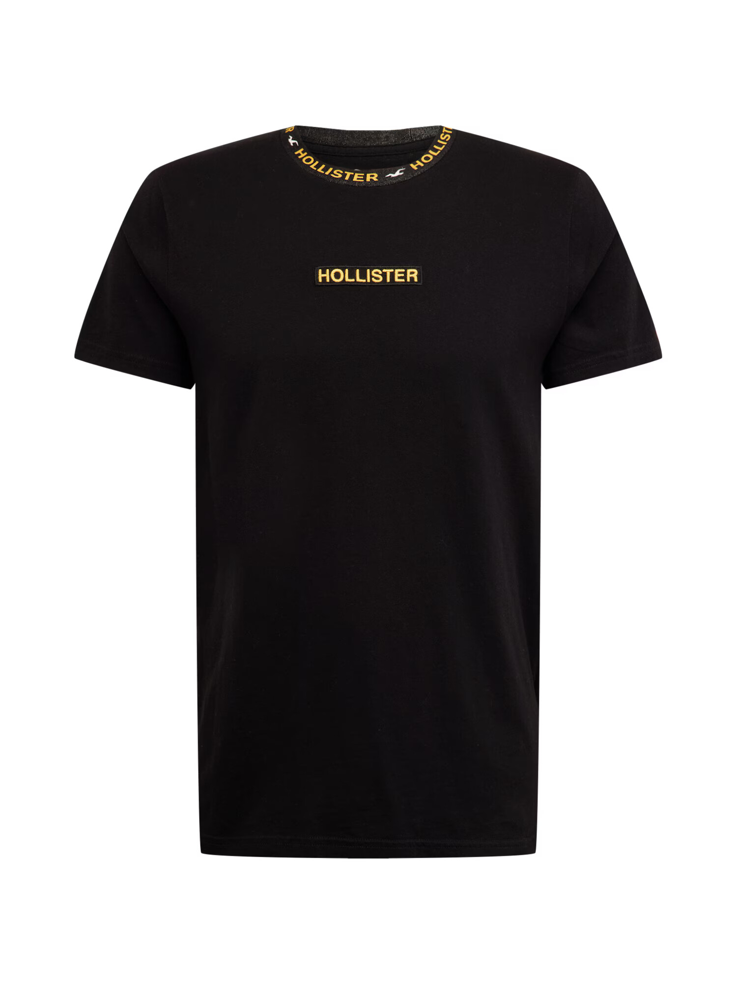 HOLLISTER Tricou galben auriu / negru / alb - Pled.ro