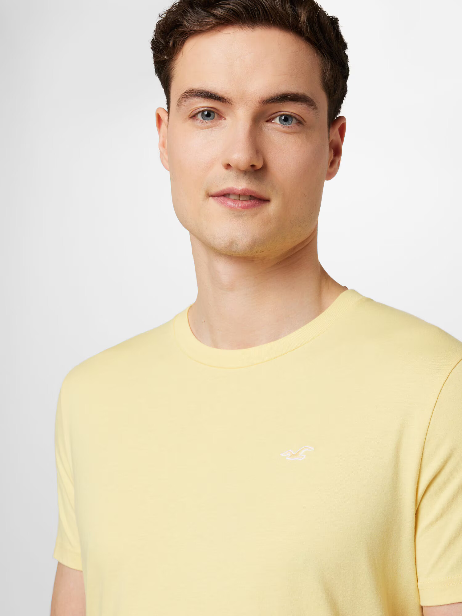 HOLLISTER Tricou galben citron / alb - Pled.ro