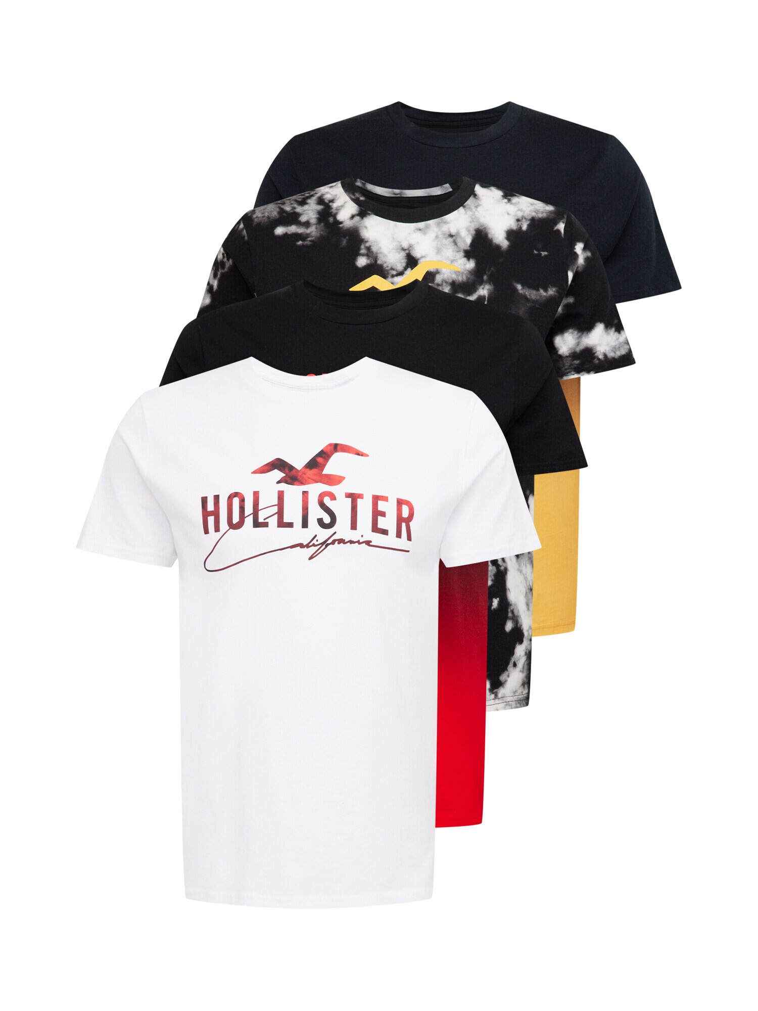 HOLLISTER Tricou galben șofran / roșu / negru / alb - Pled.ro