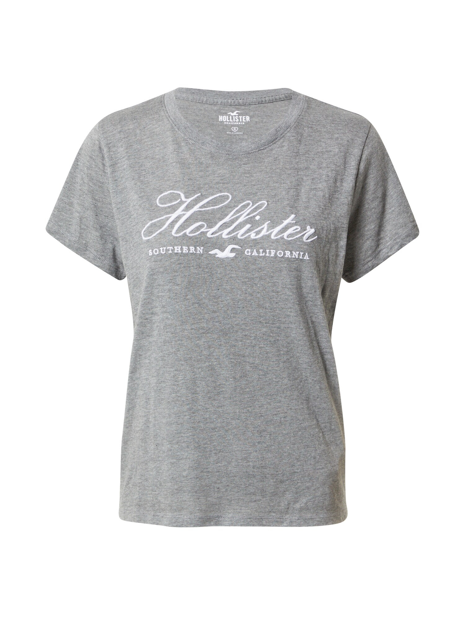 HOLLISTER Tricou gri amestecat / alb - Pled.ro