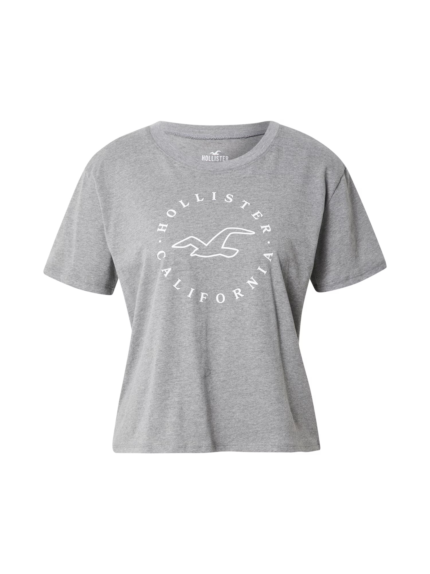 HOLLISTER Tricou gri amestecat / alb - Pled.ro