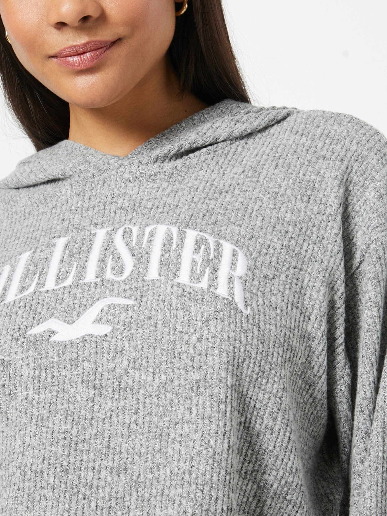 HOLLISTER Tricou gri amestecat / alb - Pled.ro