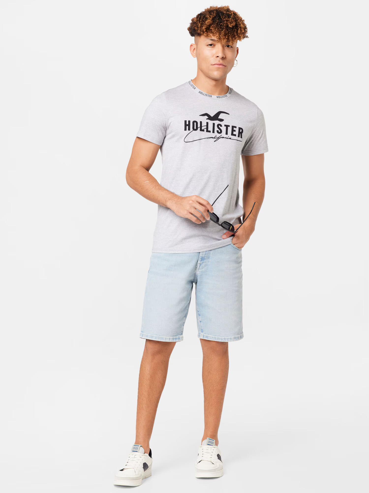 HOLLISTER Tricou gri amestecat / negru - Pled.ro