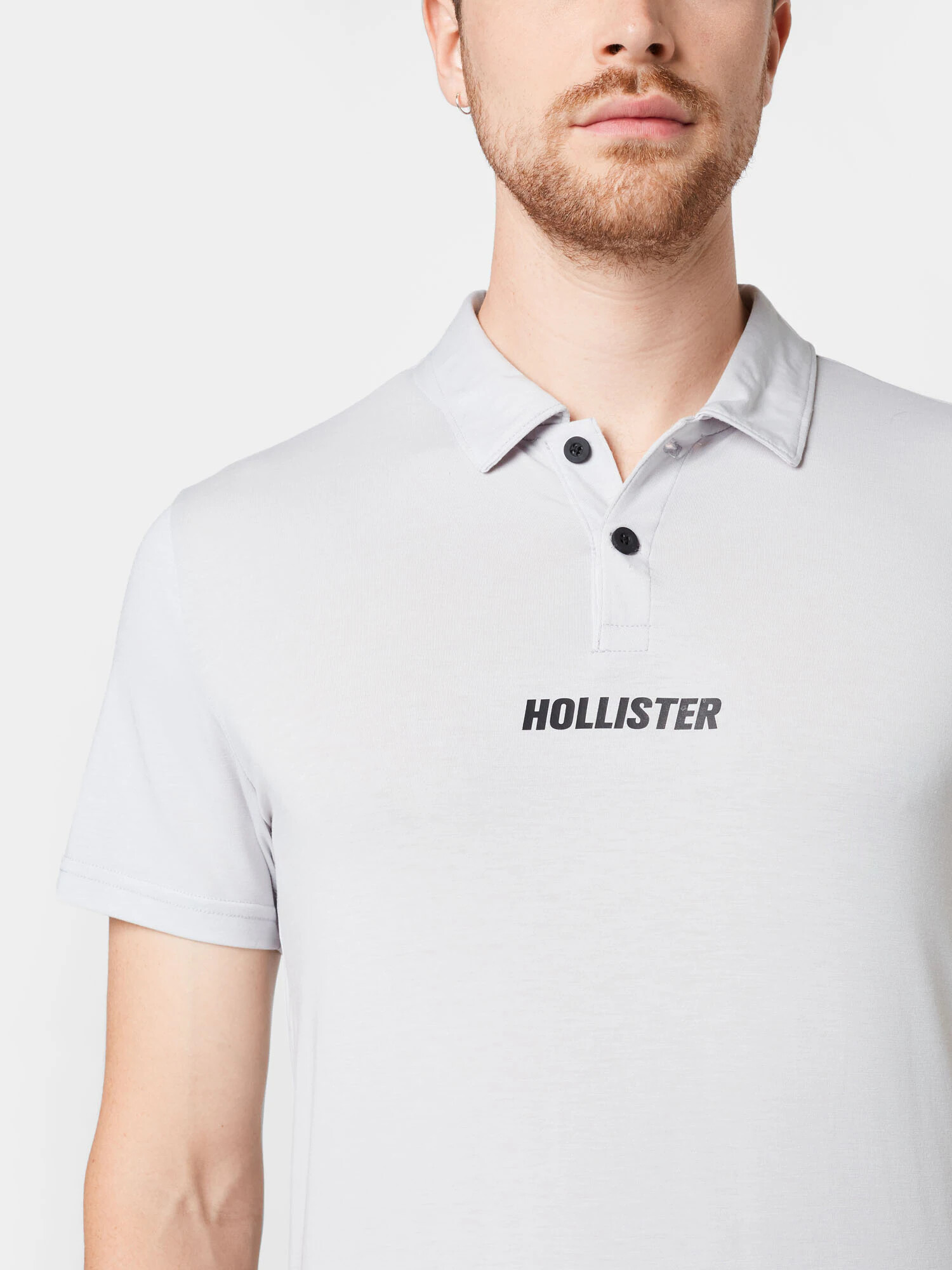 HOLLISTER Tricou gri deschis / negru - Pled.ro