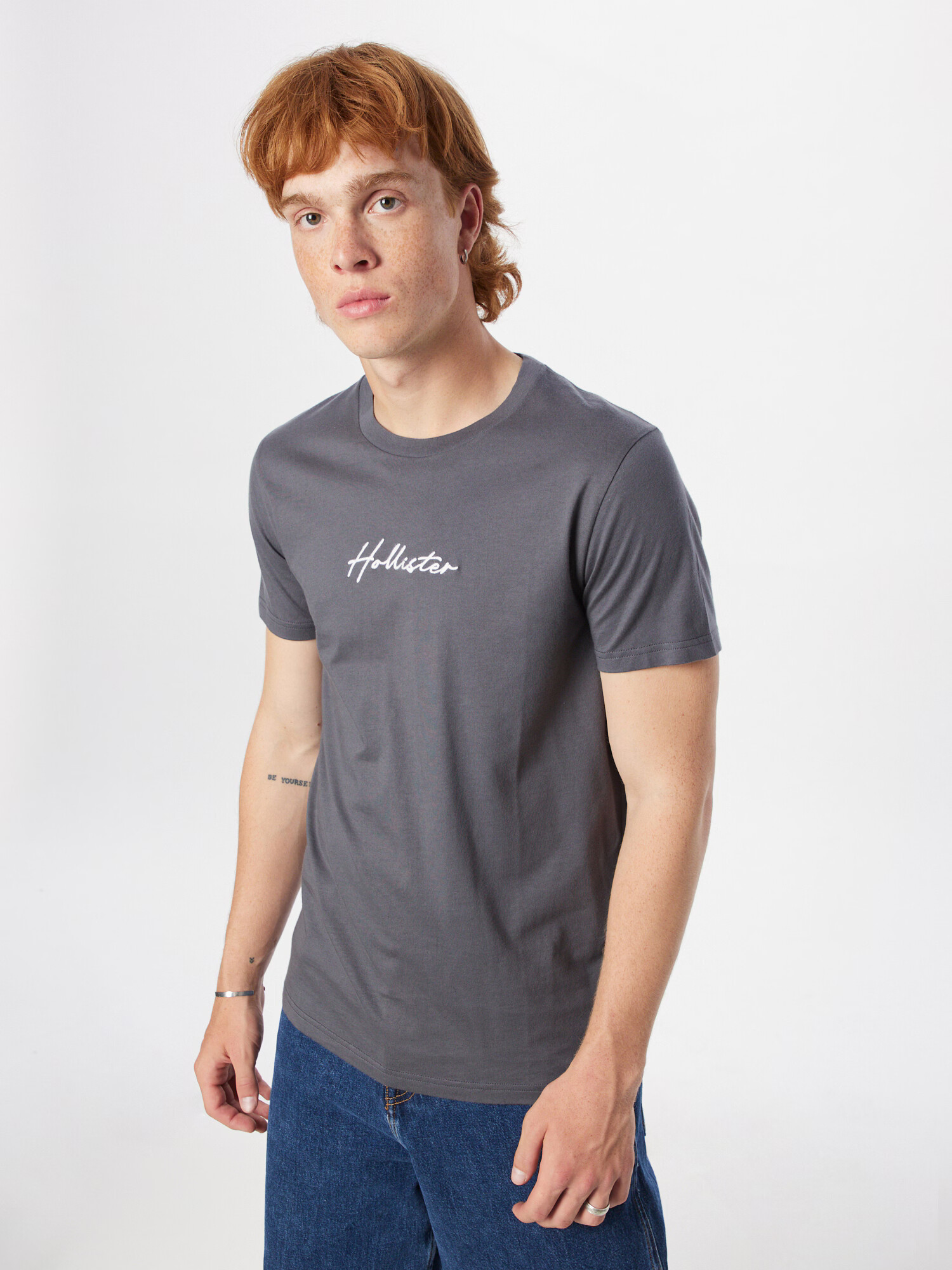 HOLLISTER Tricou gri / gri taupe / gri fumuriu / alb - Pled.ro