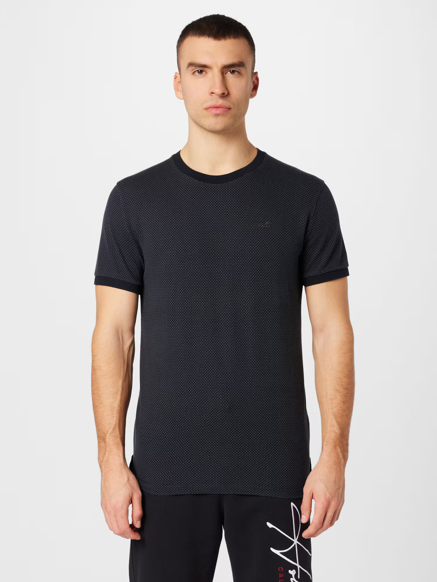 HOLLISTER Tricou gri / negru - Pled.ro