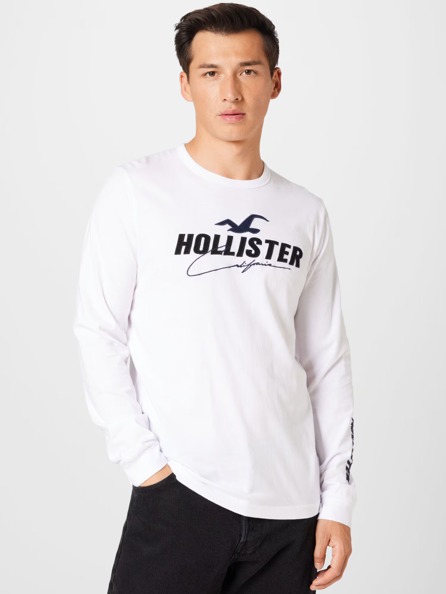 HOLLISTER Tricou gri / roșu / negru / alb murdar - Pled.ro