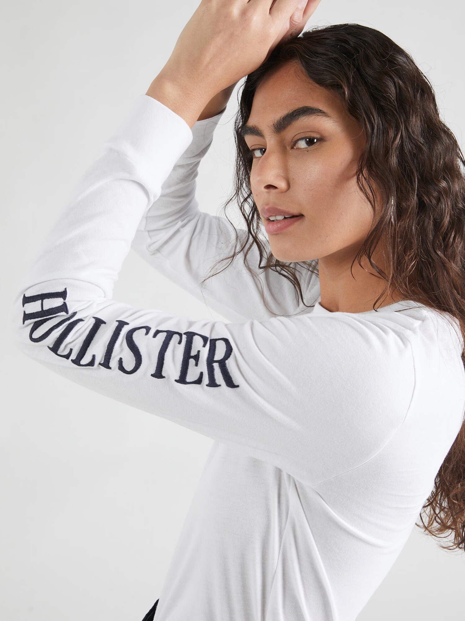 HOLLISTER Tricou 'ICONIC' albastru închis / alb - Pled.ro