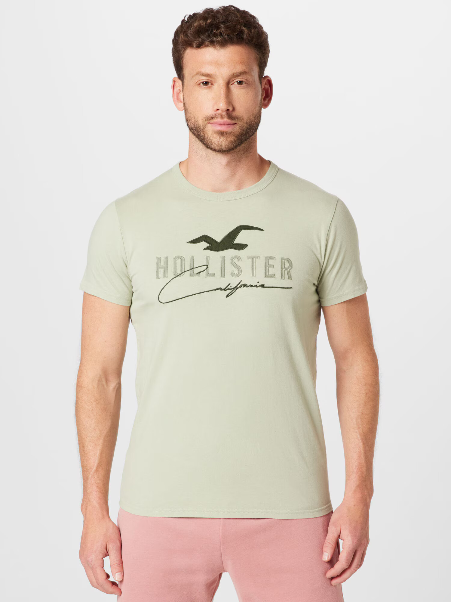 HOLLISTER Tricou kaki / verde pastel - Pled.ro