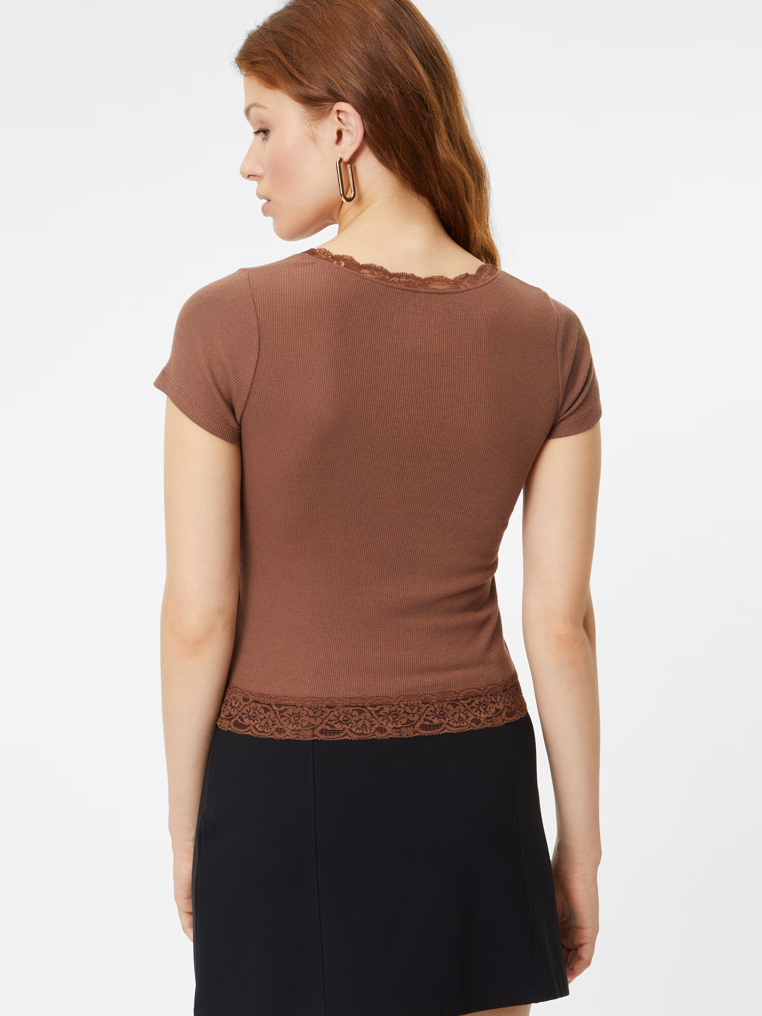 HOLLISTER Tricou maro caramel - Pled.ro