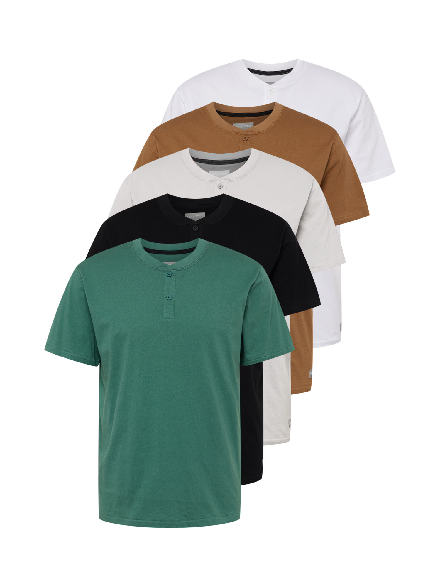 HOLLISTER Tricou maro caramel / verde / negru / alb - Pled.ro