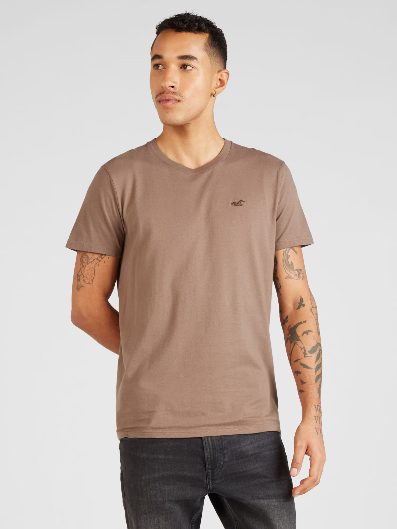 HOLLISTER Tricou maro deschis - Pled.ro