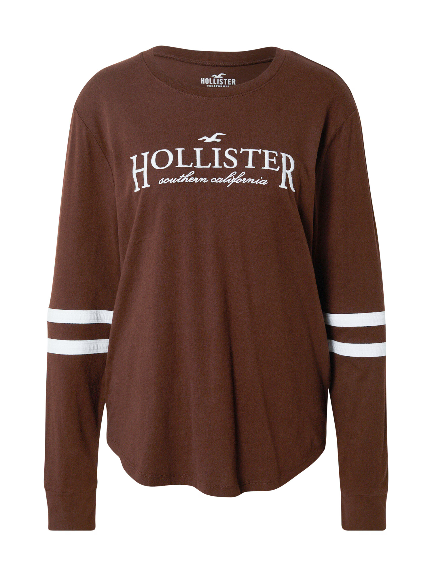 HOLLISTER Tricou maro închis / alb - Pled.ro